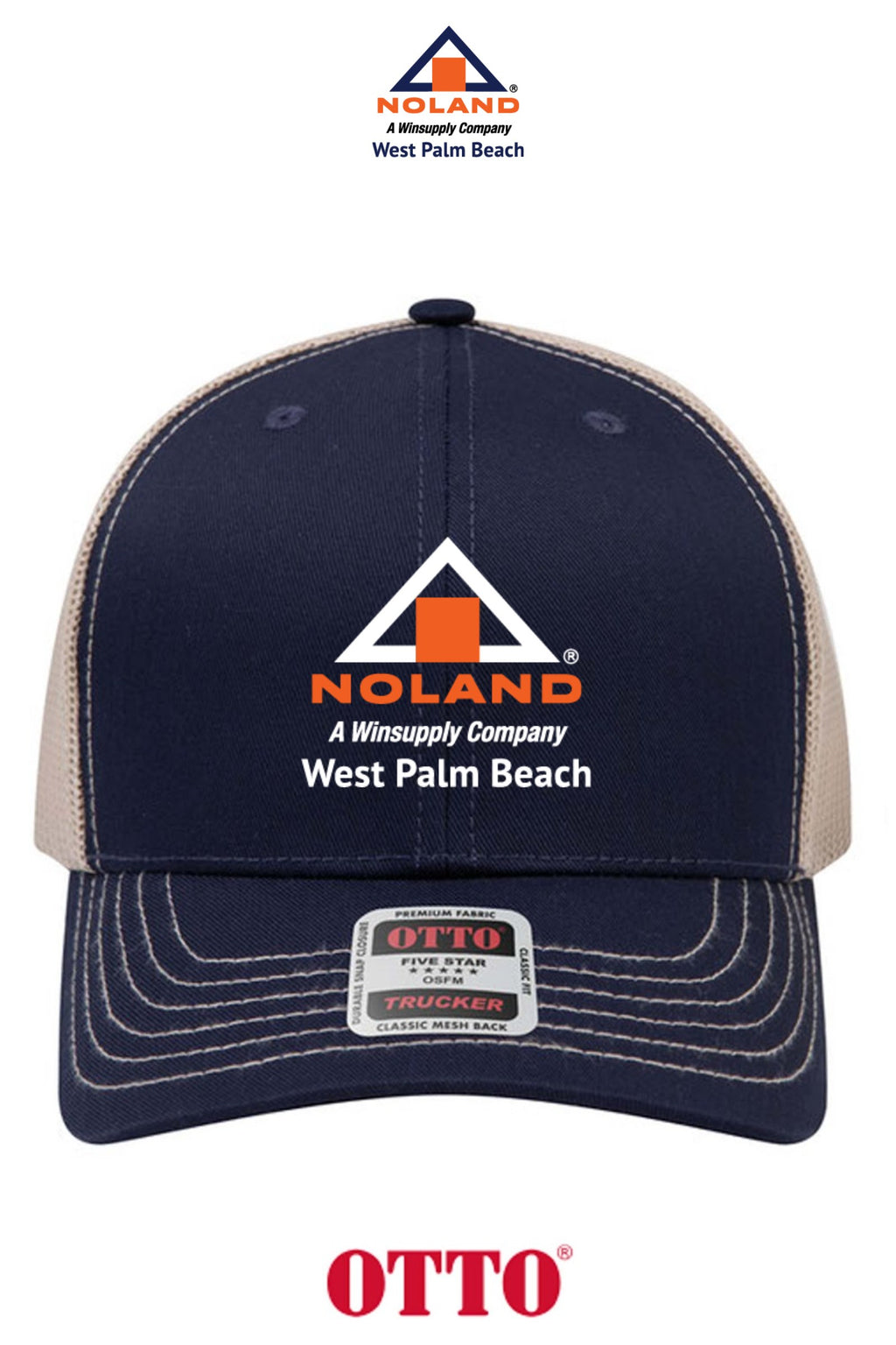 **BULK BUY SPECIAL** OTTO CAP® 6 Panel Mid Profile Mesh Back Trucker Hat - Noland West Palm Beach