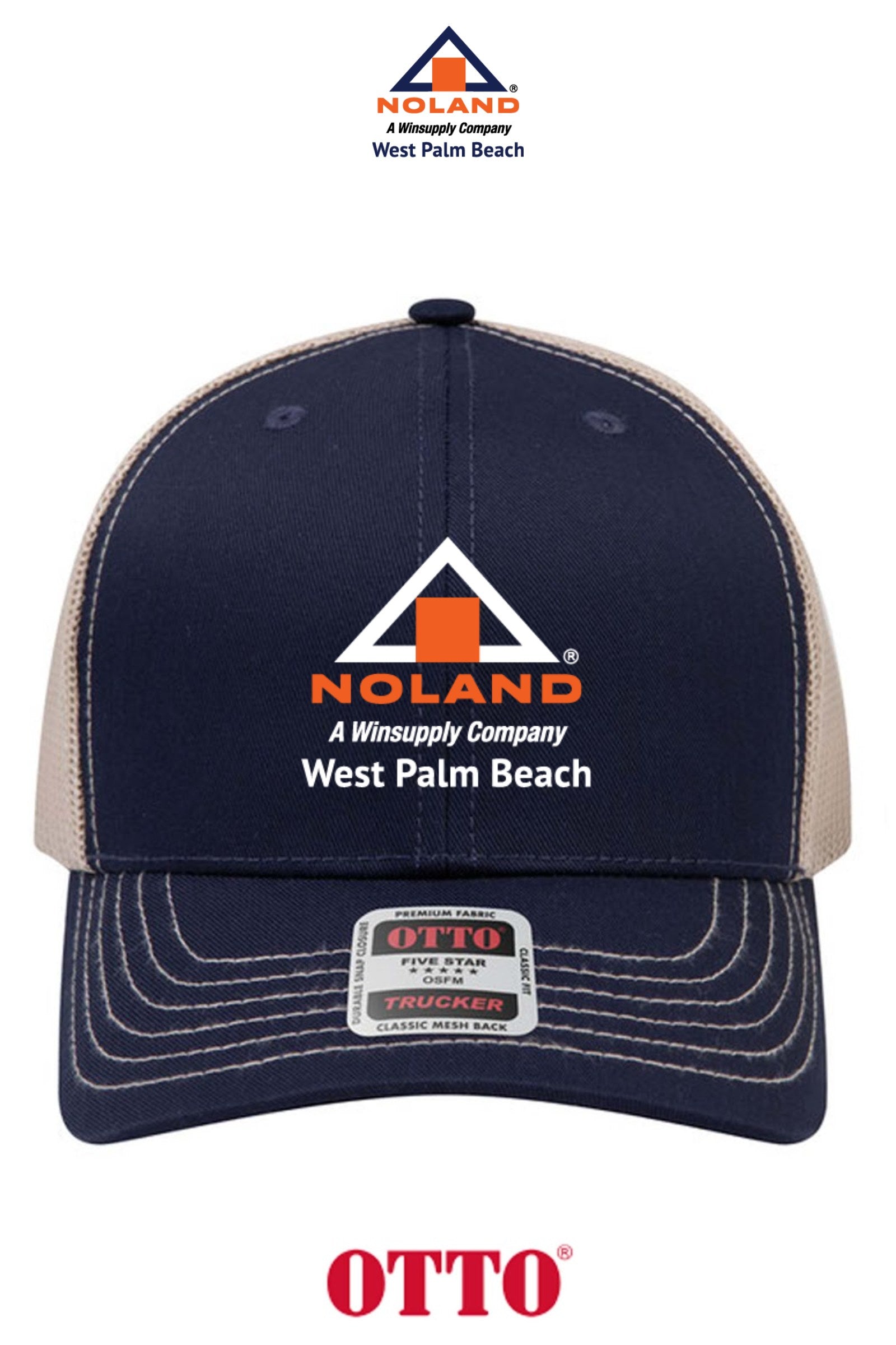 **BULK BUY SPECIAL** OTTO CAP® 6 Panel Mid Profile Mesh Back Trucker Hat - Noland West Palm Beach