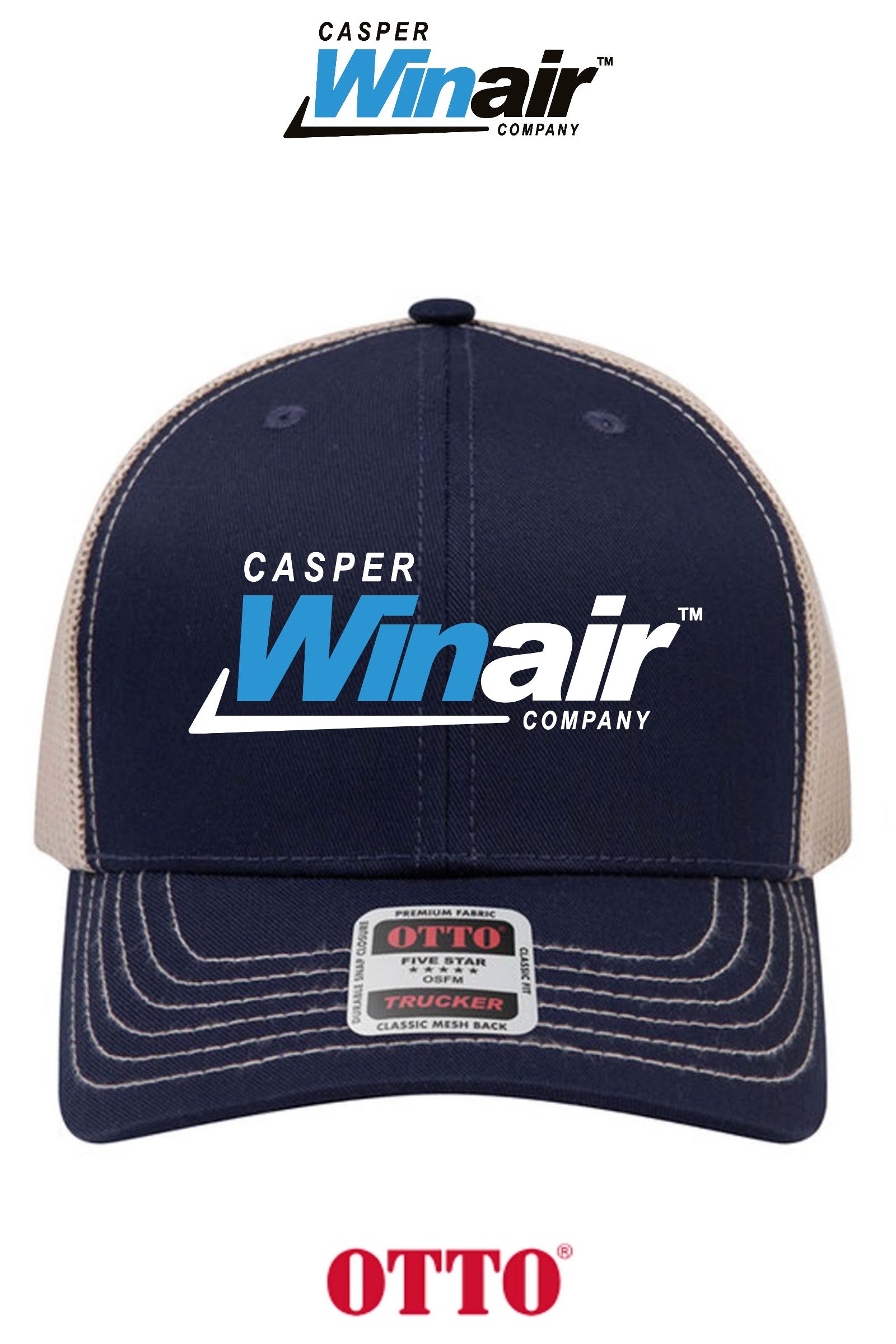 **BULK BUY SPECIAL** OTTO CAP® 6 Panel Mid Profile Mesh Back Trucker Hat - Casper Winair