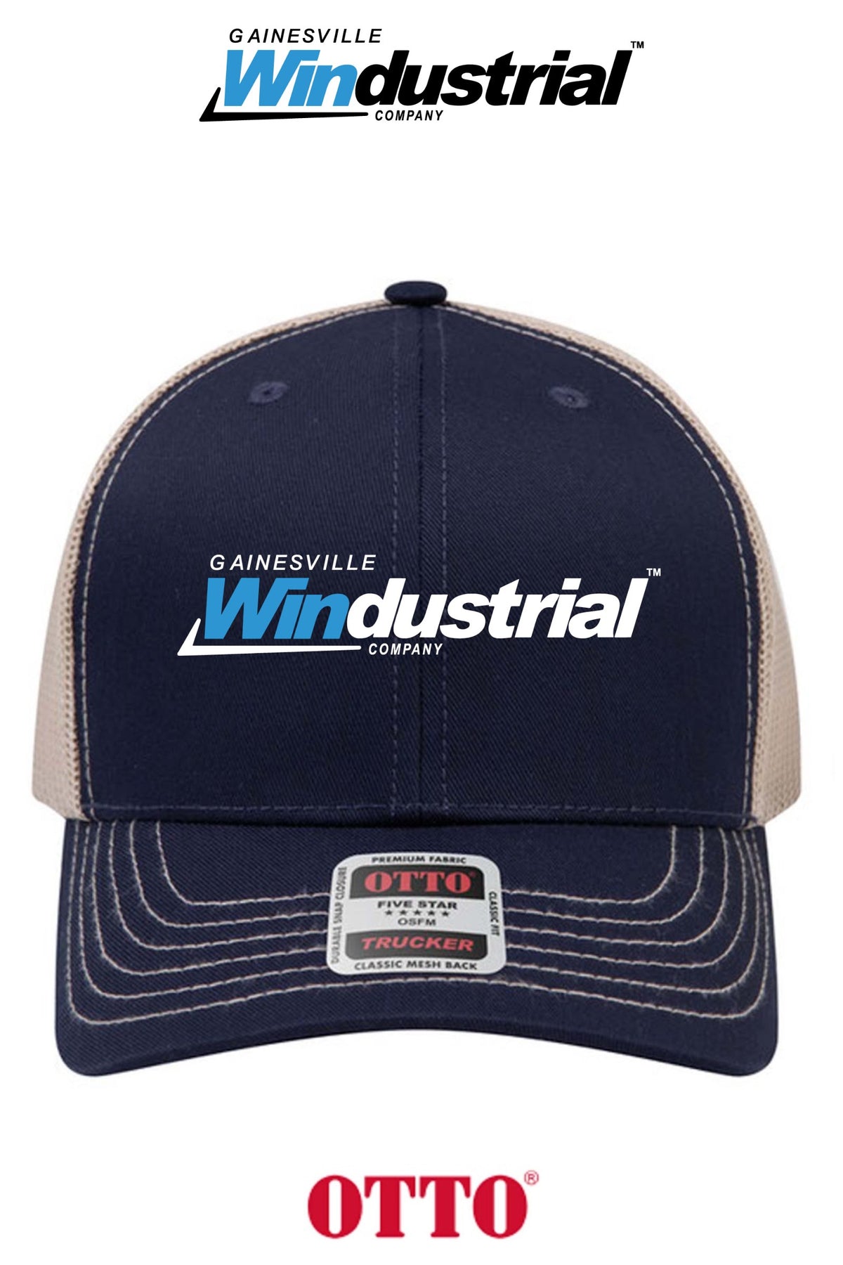 **BULK BUY SPECIAL** OTTO CAP® 6 Panel Mid Profile Mesh Back Trucker Hat - Gainesville Windustrial