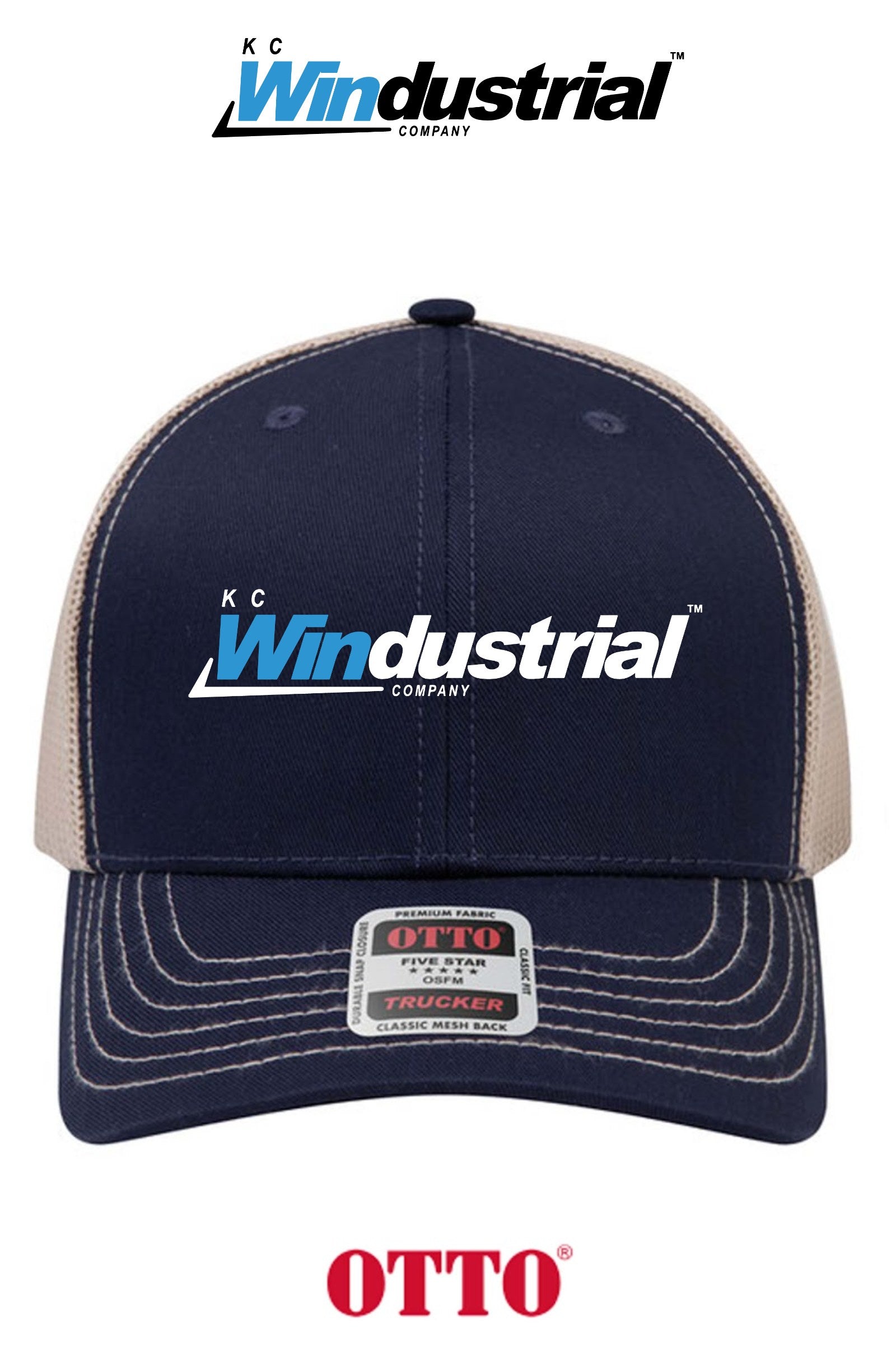 **BULK BUY SPECIAL** OTTO CAP® 6 Panel Mid Profile Mesh Back Trucker Hat - KC Windustrial
