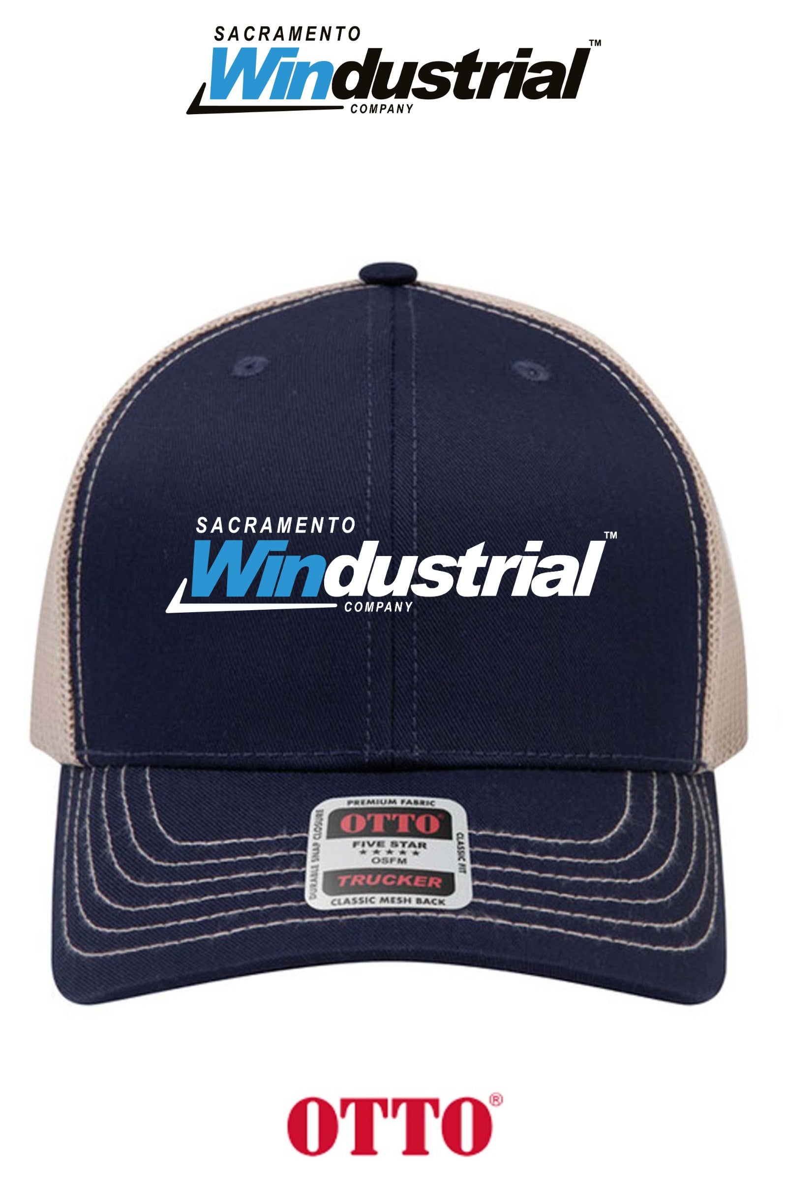 **BULK BUY SPECIAL** OTTO CAP® 6 Panel Mid Profile Mesh Back Trucker Hat - Sacramento Windustrial