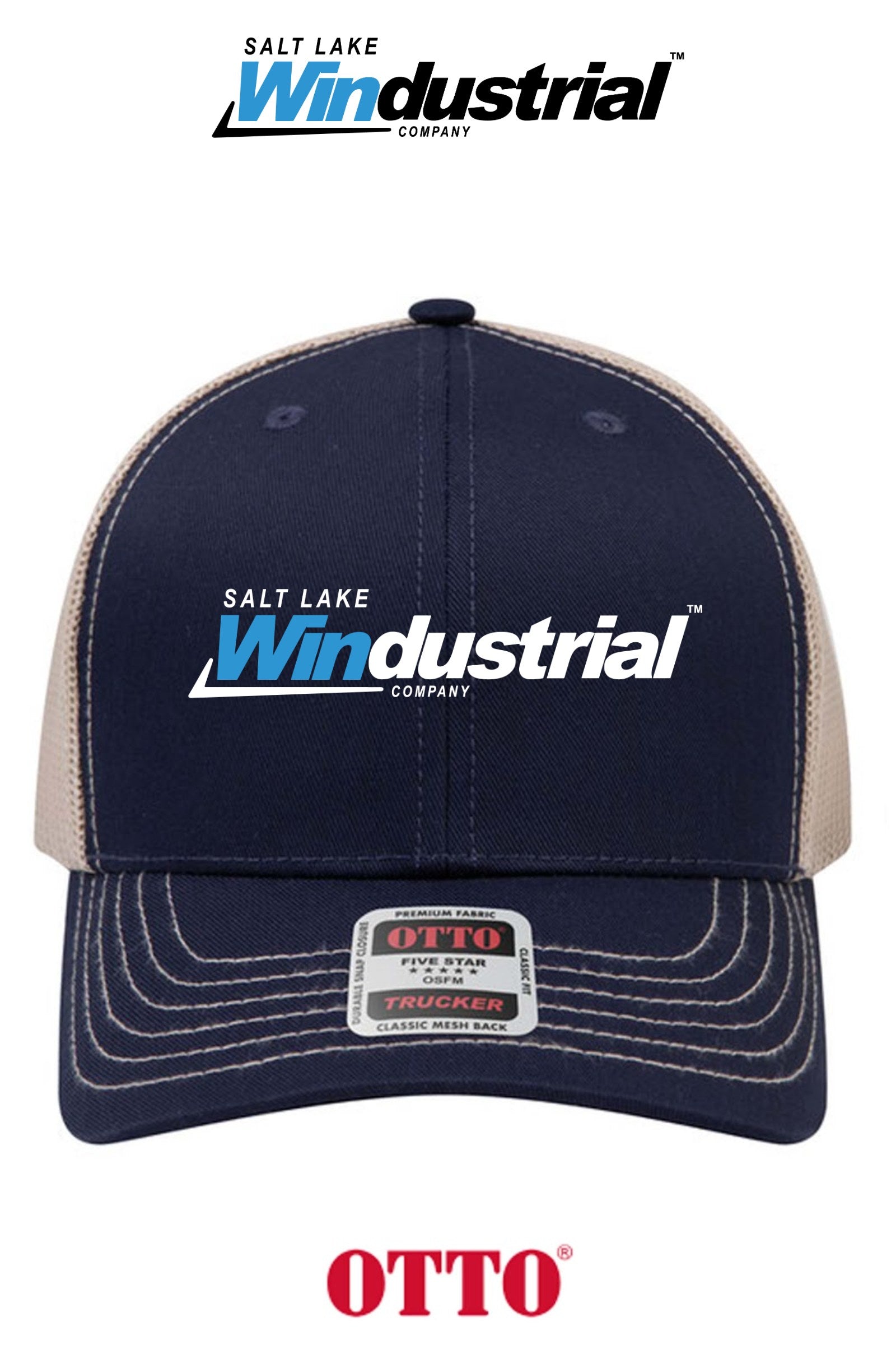 **BULK BUY SPECIAL** OTTO CAP® 6 Panel Mid Profile Mesh Back Trucker Hat - Salt Lake Windustrial