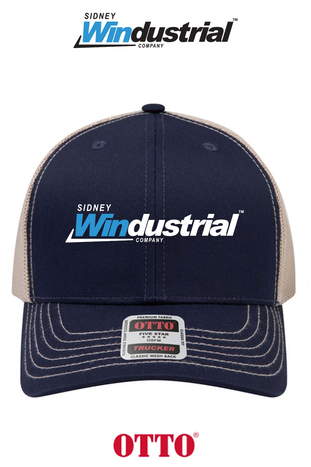 **BULK BUY SPECIAL** OTTO CAP® 6 Panel Mid Profile Mesh Back Trucker Hat - Sidney Windustrial