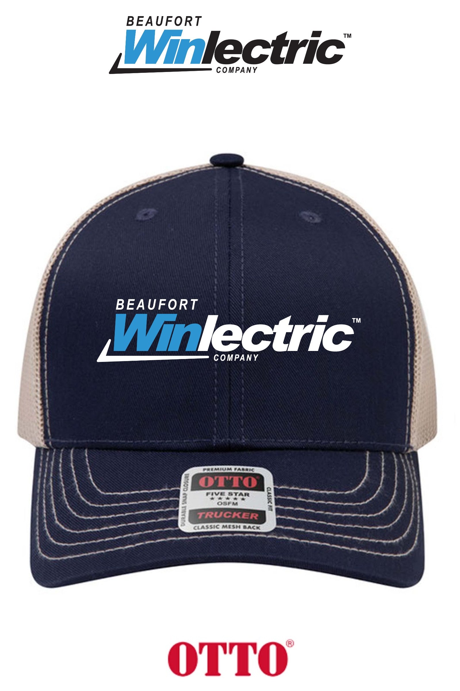 **BULK BUY SPECIAL** OTTO CAP® 6 Panel Mid Profile Mesh Back Trucker Hat - Beaufort Winlectric