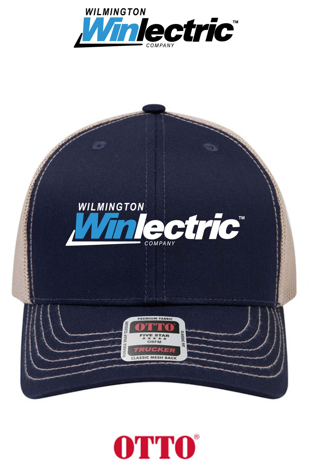 **BULK BUY SPECIAL** OTTO CAP® 6 Panel Mid Profile Mesh Back Trucker Hat - Wilmington Winlectric