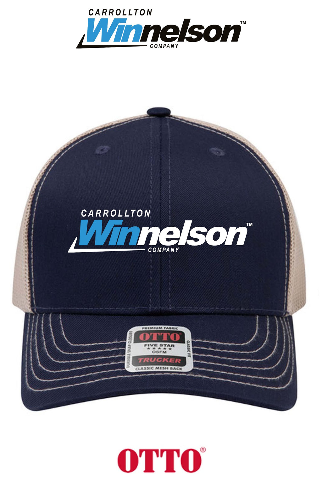 **BULK BUY SPECIAL** OTTO CAP® 6 Panel Mid Profile Mesh Back Trucker Hat - Carrollton Winnelson