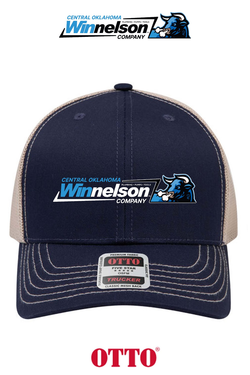 **BULK BUY SPECIAL** OTTO CAP® 6 Panel Mid Profile Mesh Back Trucker Hat - Winnelson Central Oklahoma