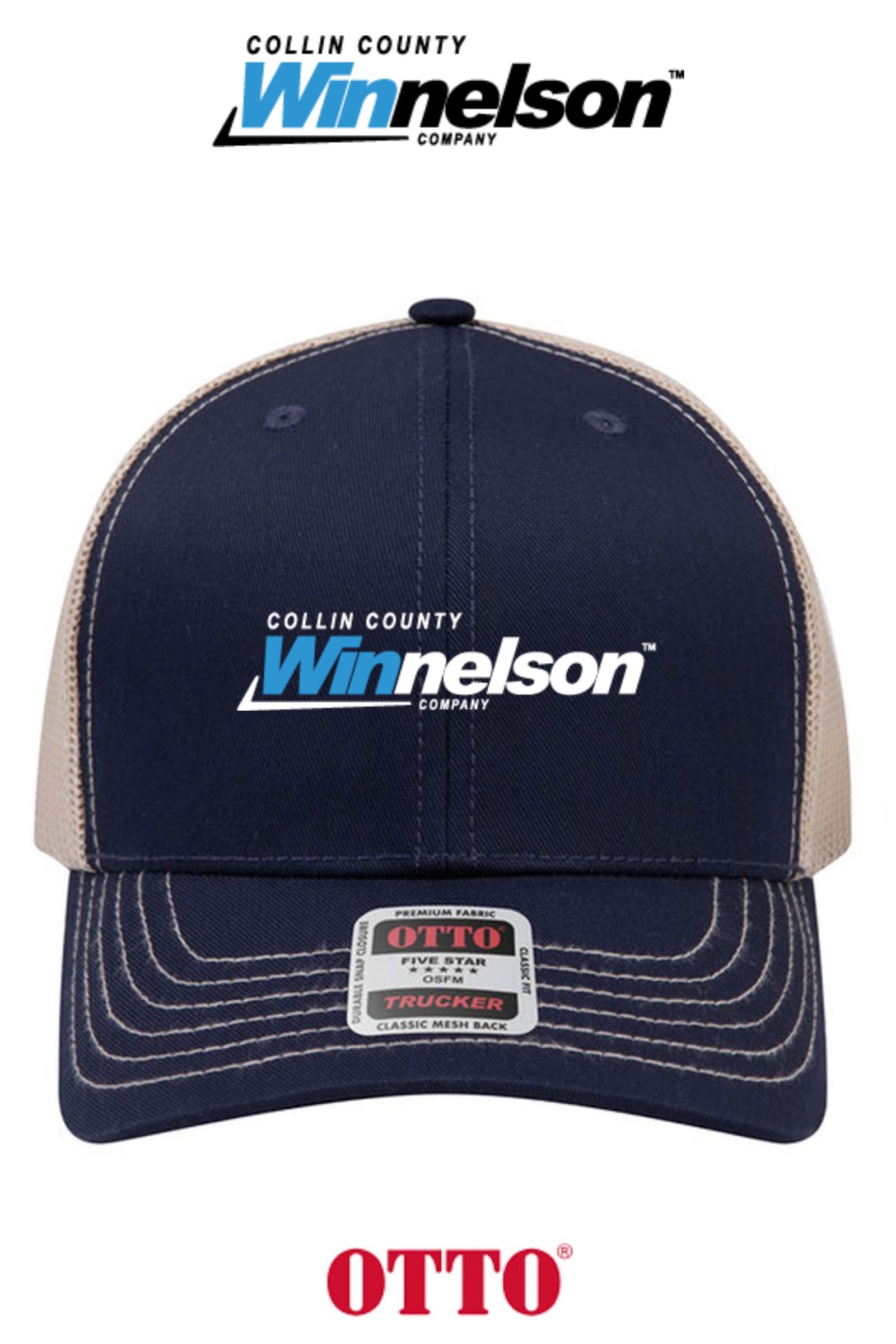 **BULK BUY SPECIAL** OTTO CAP® 6 Panel Mid Profile Mesh Back Trucker Hat - Winnelson Collin County