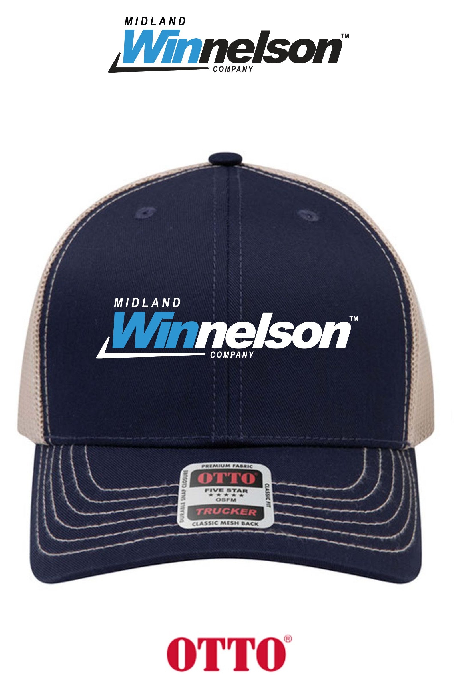 **BULK BUY SPECIAL** OTTO CAP® 6 Panel Mid Profile Mesh Back Trucker Hat - Midland Winnelson