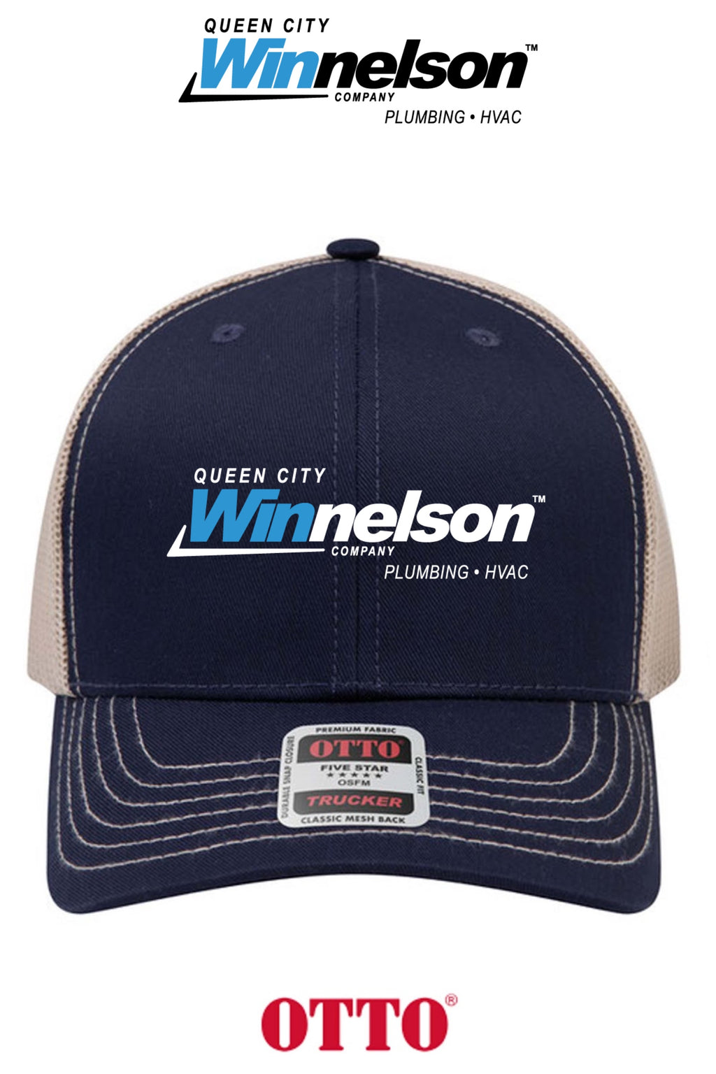**BULK BUY SPECIAL** OTTO CAP® 6 Panel Mid Profile Mesh Back Trucker Hat - Queen City Winnelson