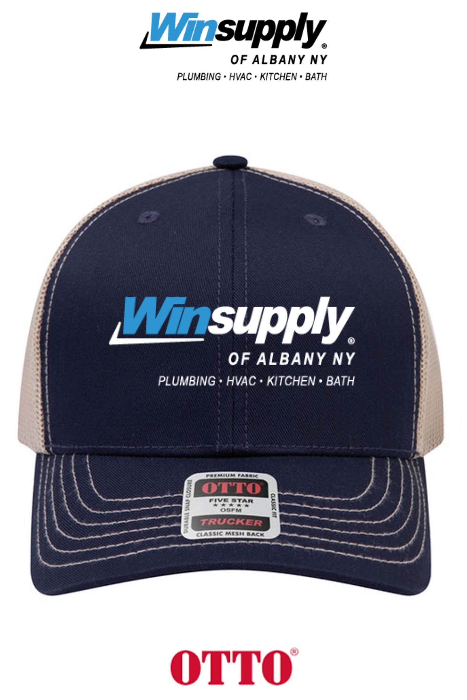 **BULK BUY SPECIAL** OTTO CAP® 6 Panel Mid Profile Mesh Back Trucker Hat - Winsupply of Albany NY