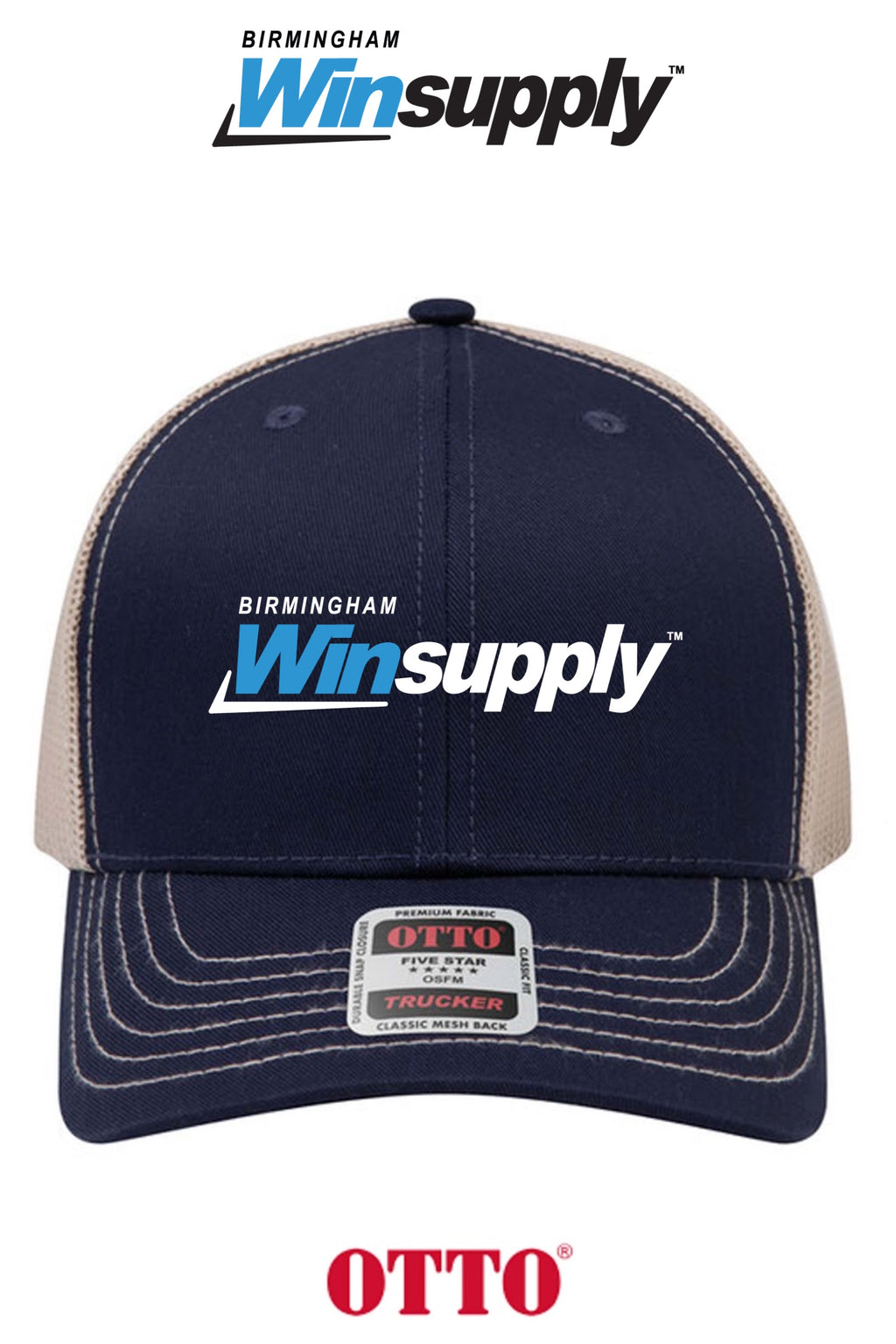 **BULK BUY SPECIAL** OTTO CAP® 6 Panel Mid Profile Mesh Back Trucker Hat - Birmingham Winsupply