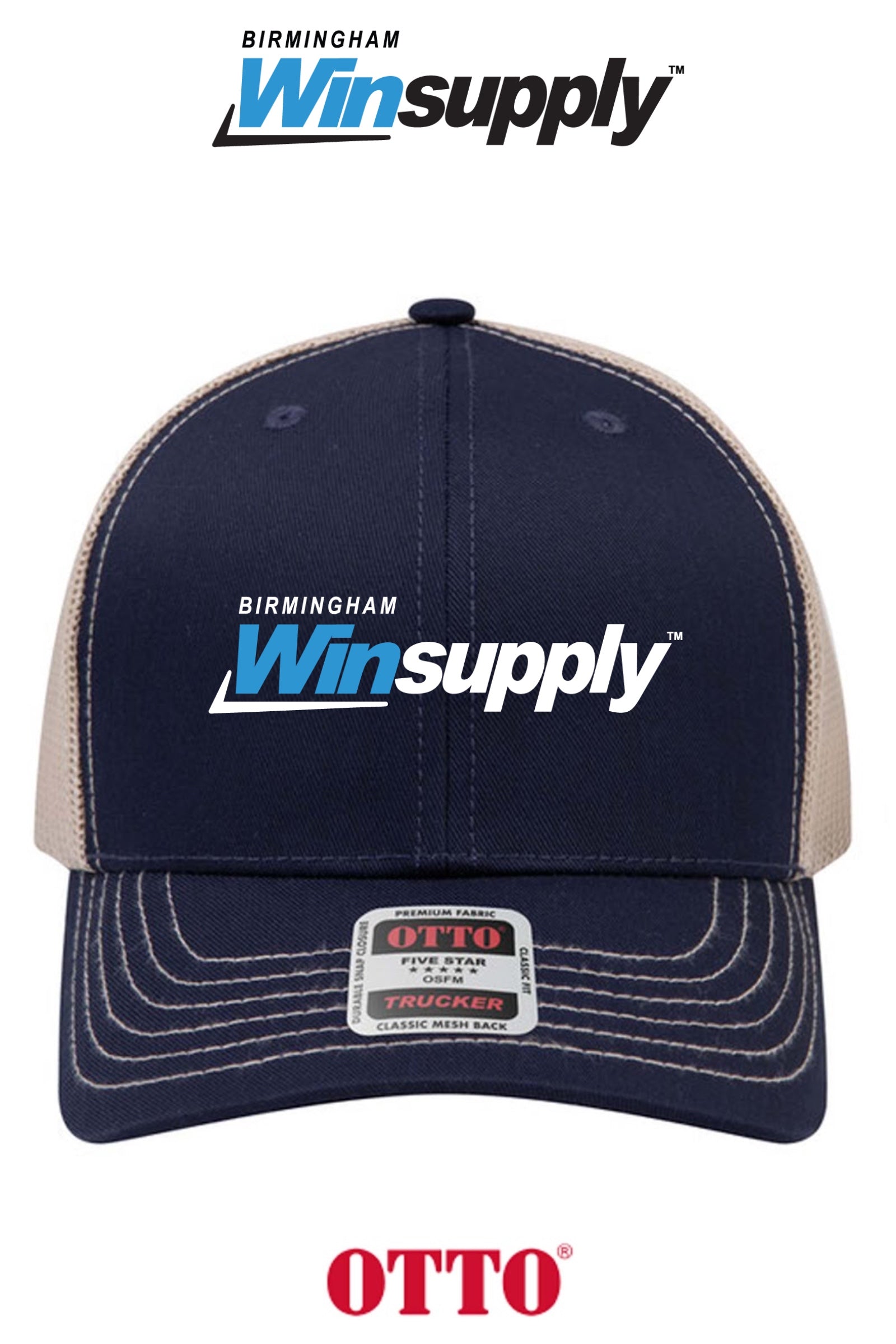**BULK BUY SPECIAL** OTTO CAP® 6 Panel Mid Profile Mesh Back Trucker Hat - Birmingham Winsupply