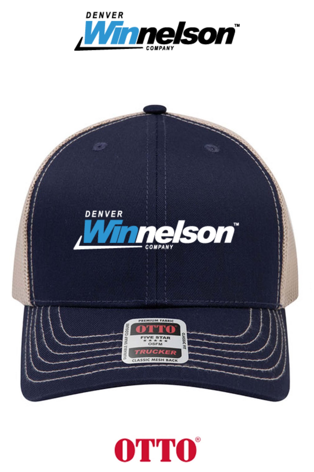 **BULK BUY SPECIAL** OTTO CAP® 6 Panel Mid Profile Mesh Back Trucker Hat - Denver Winnelson
