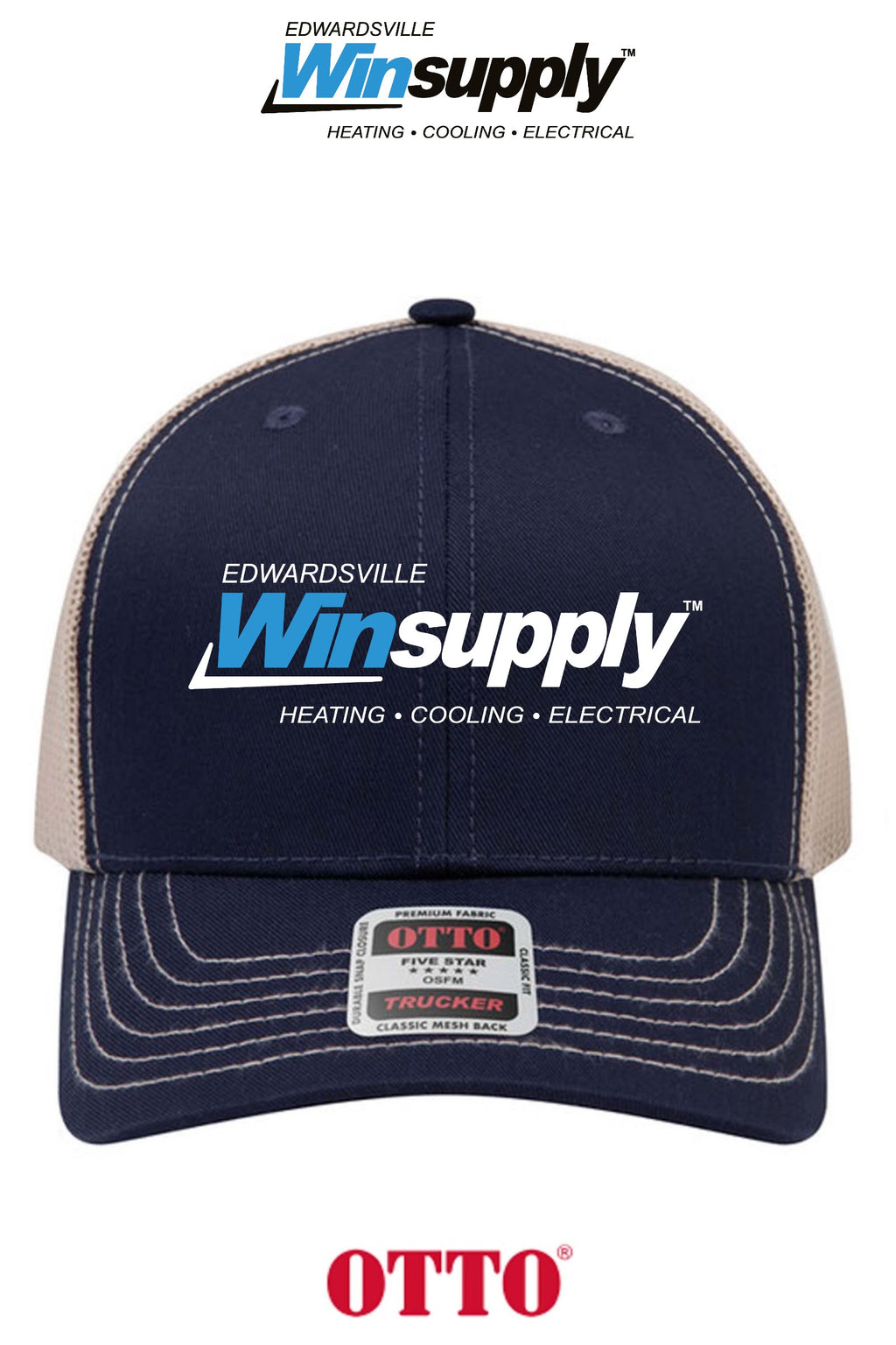 **BULK BUY SPECIAL** OTTO CAP® 6 Panel Mid Profile Mesh Back Trucker Hat - Edwardsville Winsupply