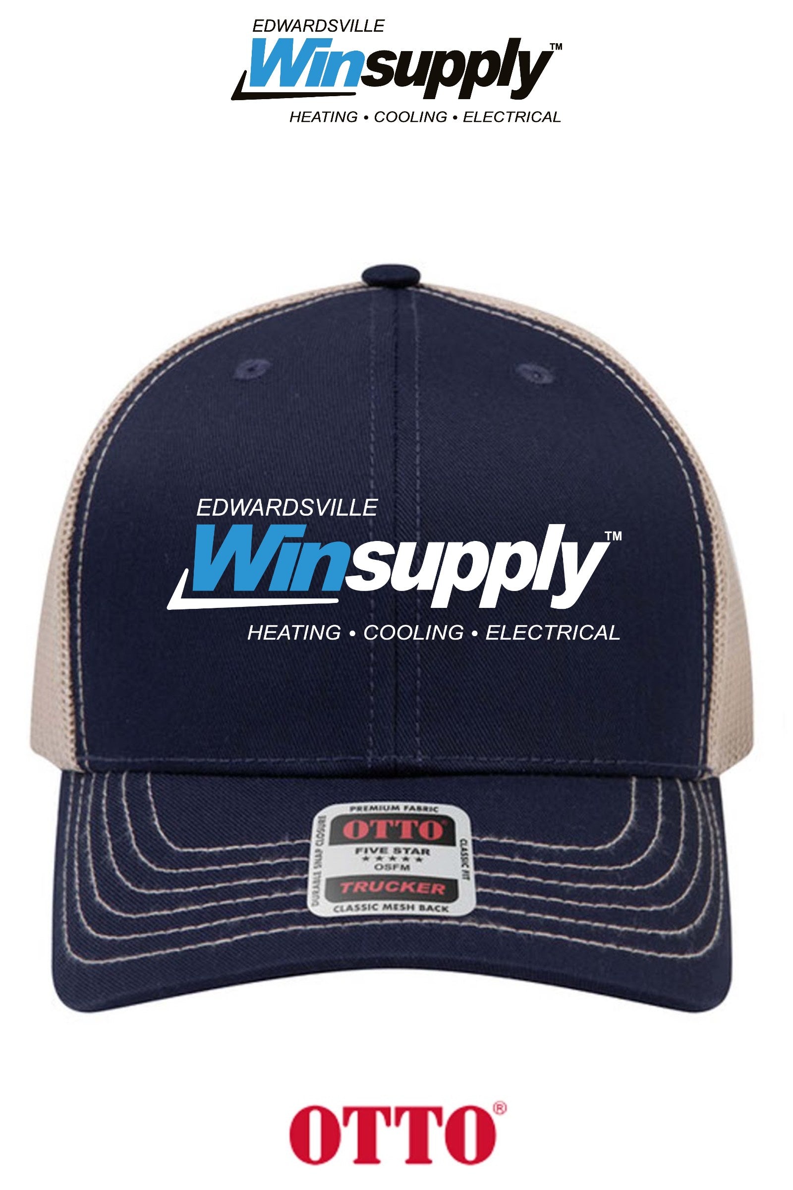 **BULK BUY SPECIAL** OTTO CAP® 6 Panel Mid Profile Mesh Back Trucker Hat - Edwardsville Winsupply