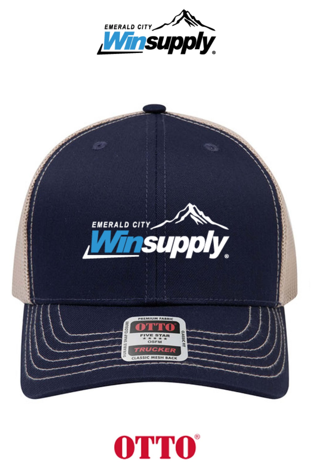 **BULK BUY SPECIAL** OTTO CAP® 6 Panel Mid Profile Mesh Back Trucker Hat - Winsupply Emerald City