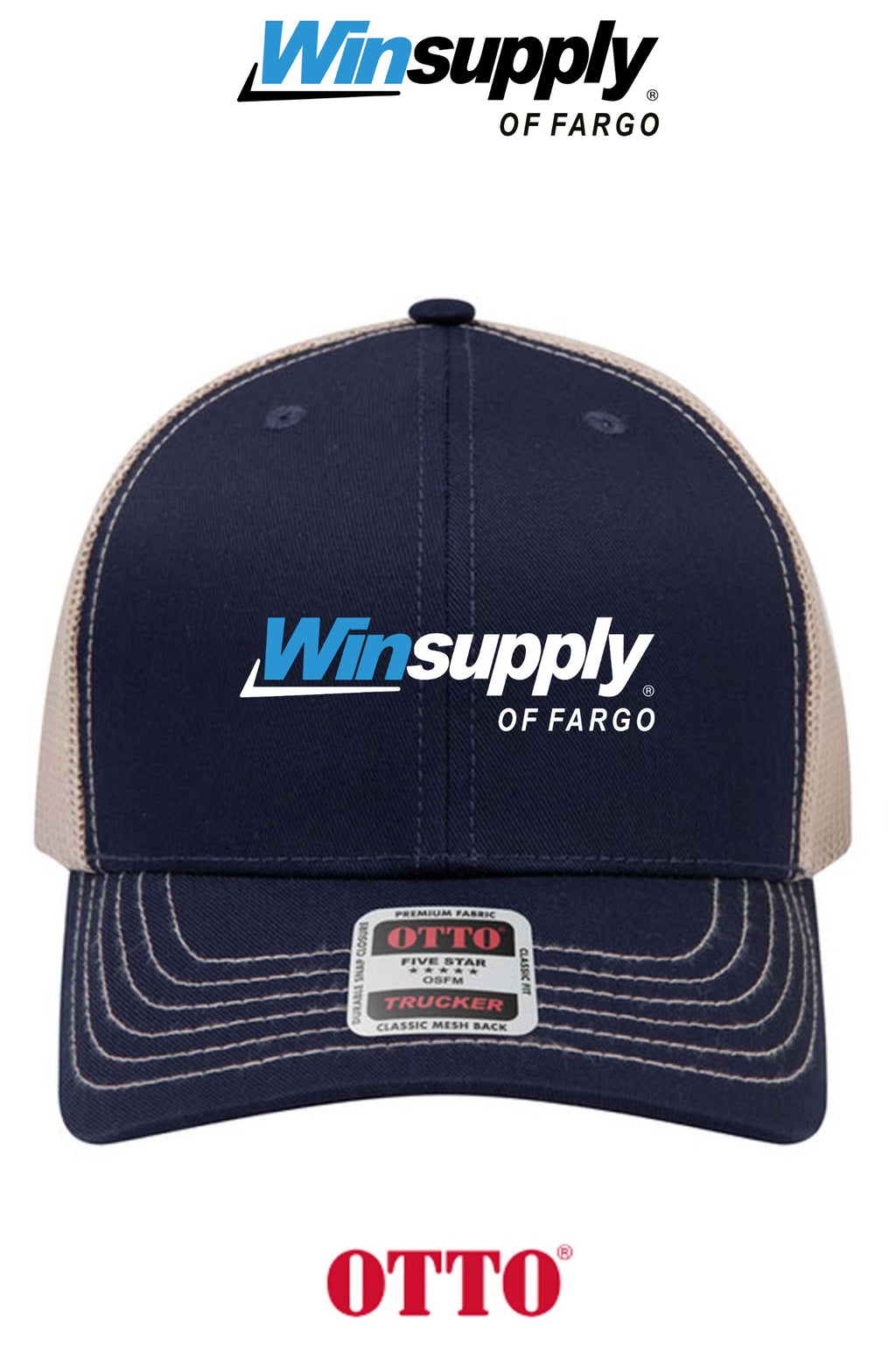 **BULK BUY SPECIAL** OTTO CAP® 6 Panel Mid Profile Mesh Back Trucker Hat - Winsupply of Fargo
