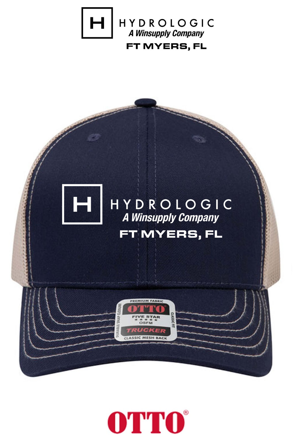 **BULK BUY SPECIAL** OTTO CAP® 6 Panel Mid Profile Mesh Back Trucker Hat - Winsupply Ft Myers FL Co.
