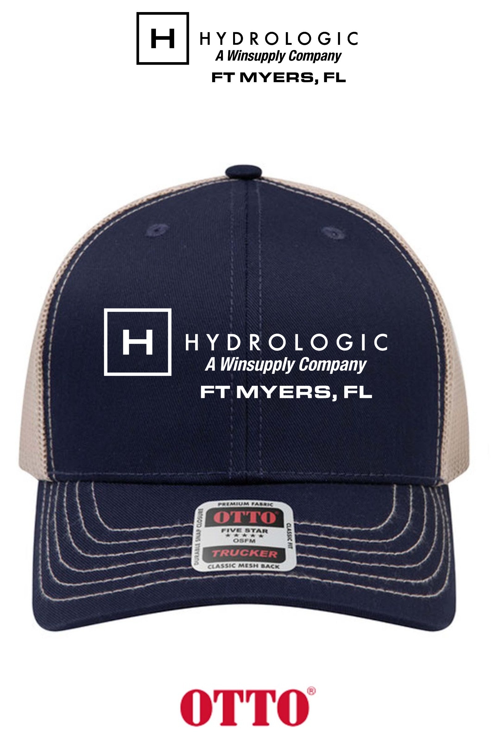 **BULK BUY SPECIAL** OTTO CAP® 6 Panel Mid Profile Mesh Back Trucker Hat - Winsupply Ft Myers FL Co.