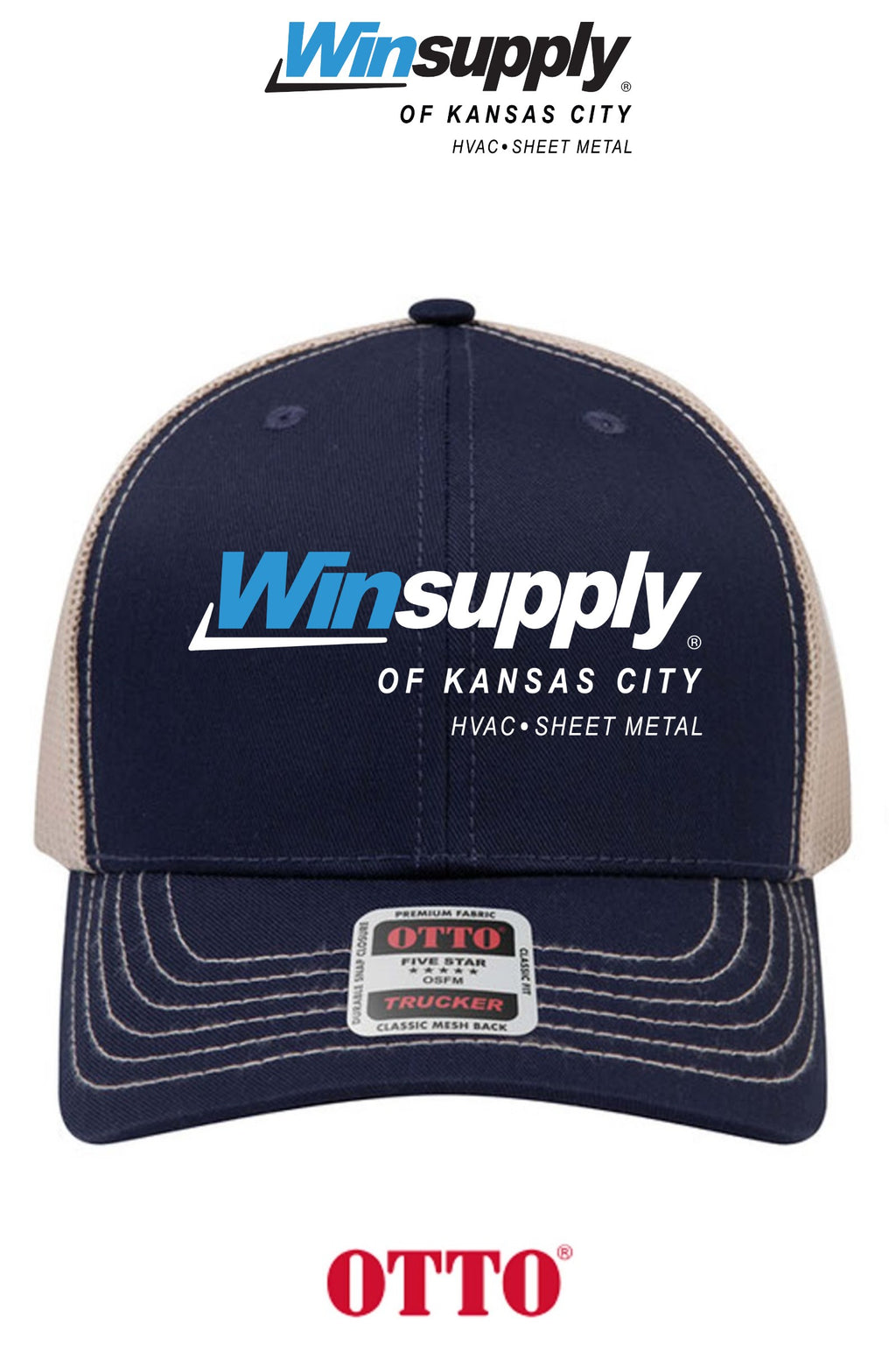 **BULK BUY SPECIAL** OTTO CAP® 6 Panel Mid Profile Mesh Back Trucker Hat - Winsupply of Kansas City