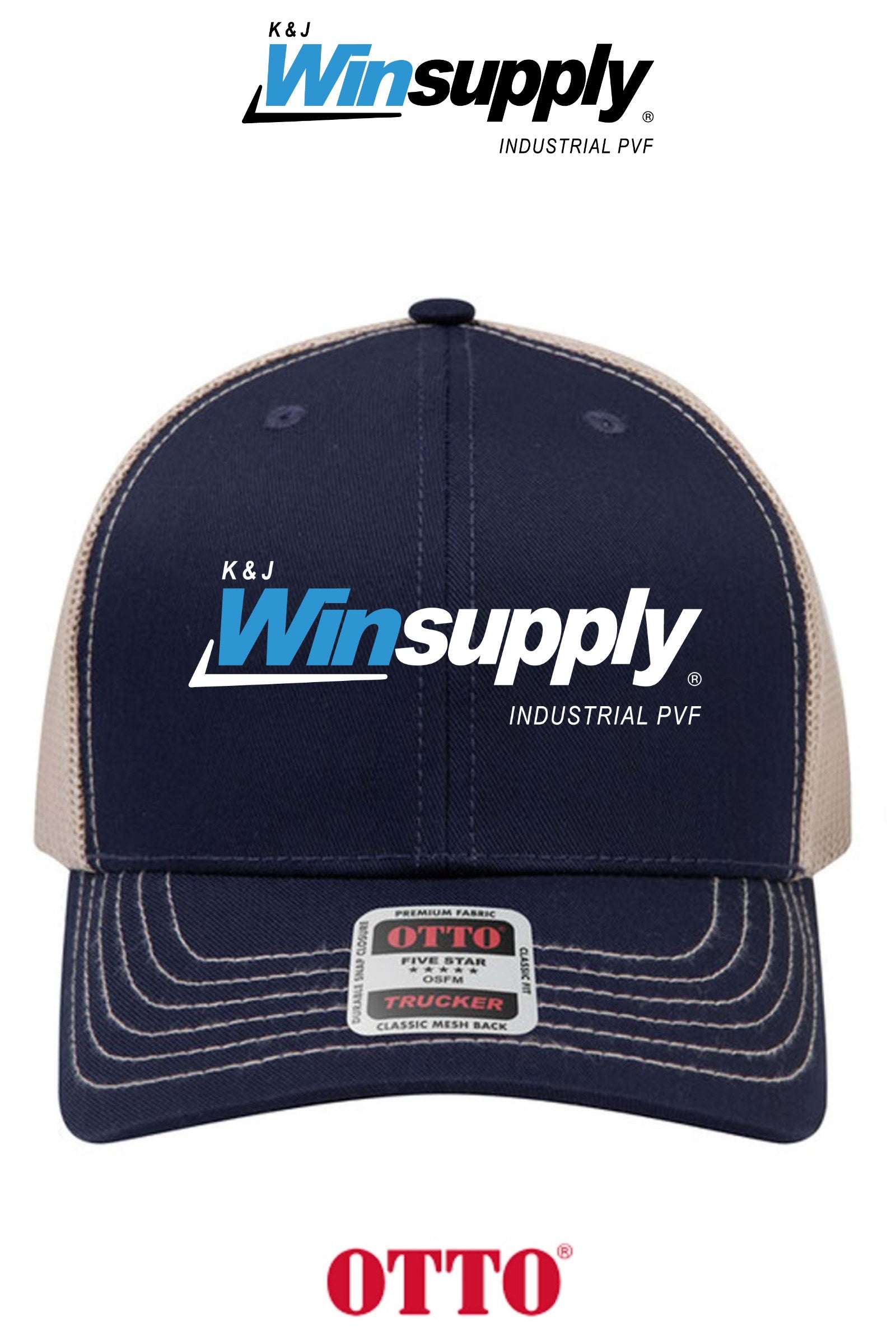 **BULK BUY SPECIAL** OTTO CAP® 6 Panel Mid Profile Mesh Back Trucker Hat - K & J Winsupply, Industrial PVF