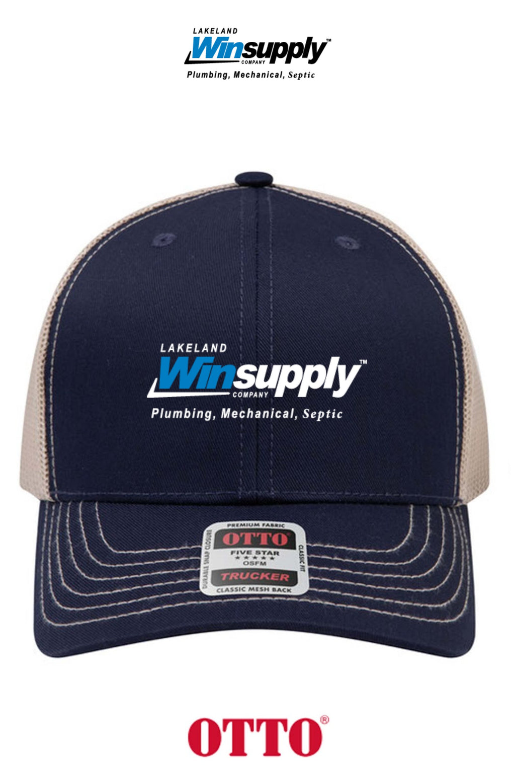 **BULK BUY SPECIAL** OTTO CAP® 6 Panel Mid Profile Mesh Back Trucker Hat - Lakeland Winsupply