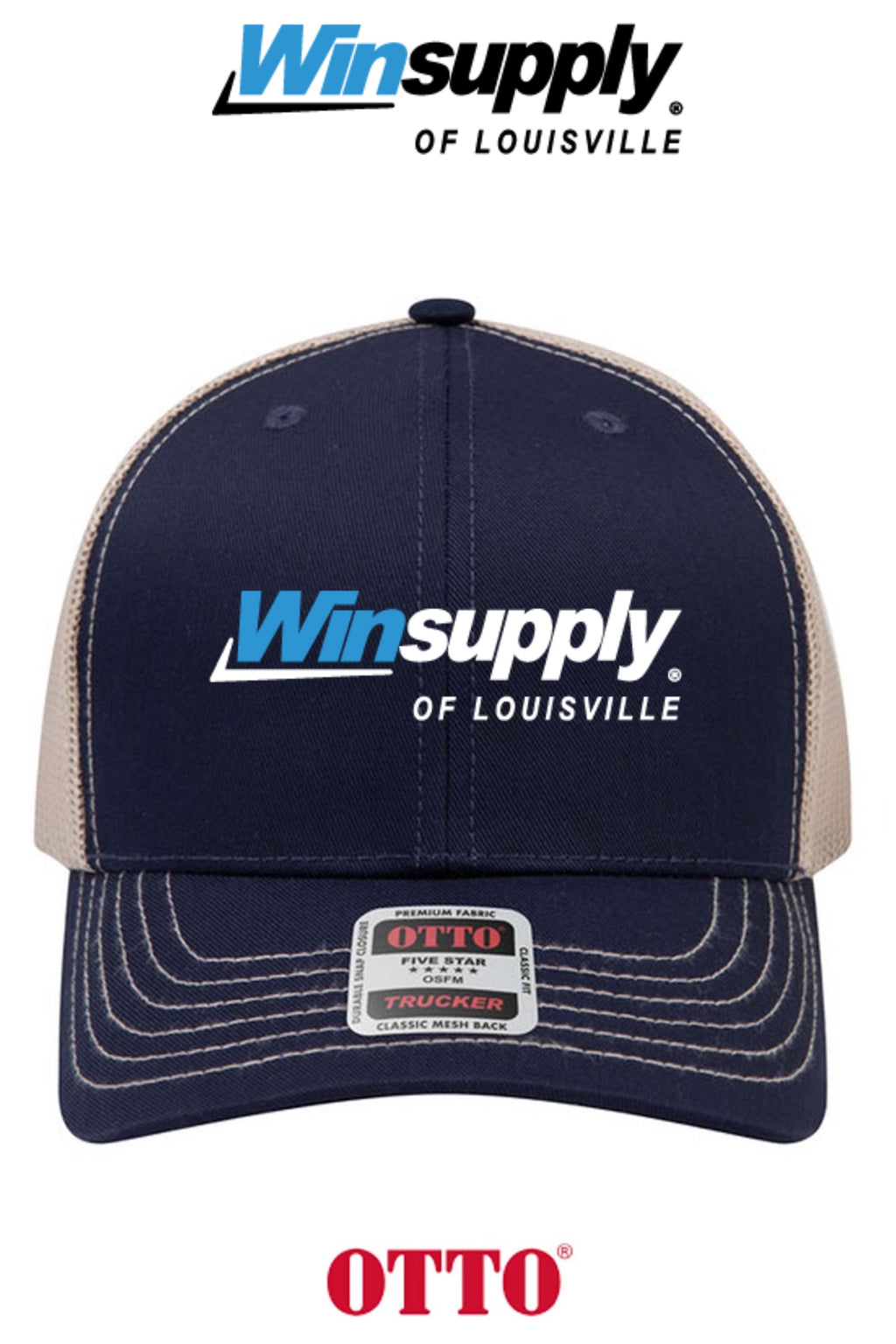 **BULK BUY SPECIAL** OTTO CAP® 6 Panel Mid Profile Mesh Back Trucker Hat - Winsupply of Louisville KY