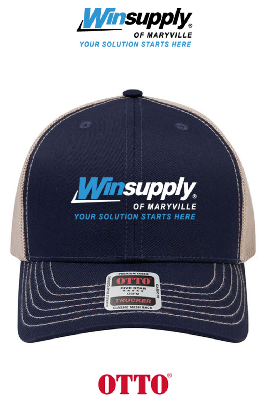 **BULK BUY SPECIAL** OTTO CAP® 6 Panel Mid Profile Mesh Back Trucker Hat - Winsupply of Maryville
