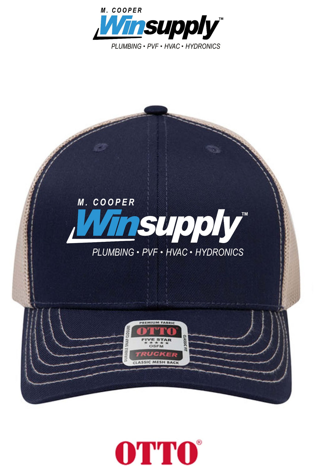 **BULK BUY SPECIAL** OTTO CAP® 6 Panel Mid Profile Mesh Back Trucker Hat - M. Cooper Winsupply Co.