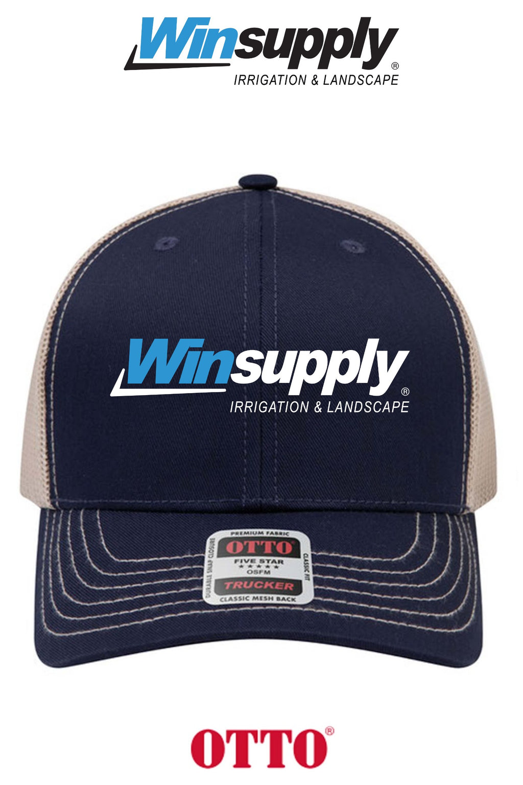 **BULK BUY SPECIAL** OTTO CAP® 6 Panel Mid Profile Mesh Back Trucker Hat - Winsupply NE Albuquerque NM Co.