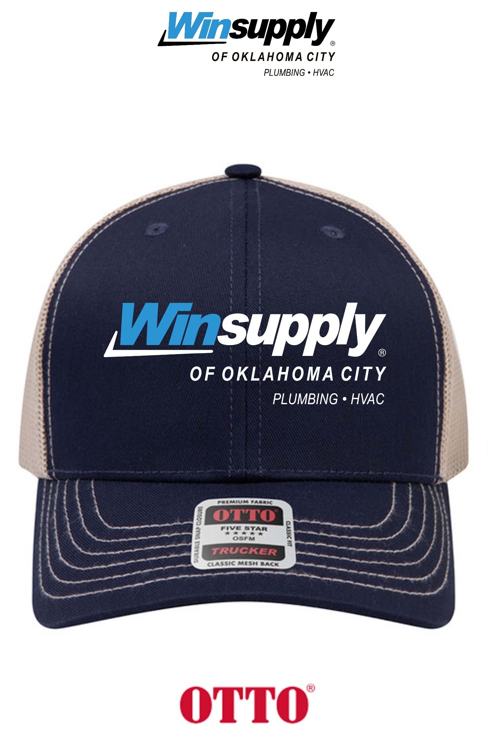 **BULK BUY SPECIAL** OTTO CAP® 6 Panel Mid Profile Mesh Back Trucker Hat - Winsupply of Oklahoma City