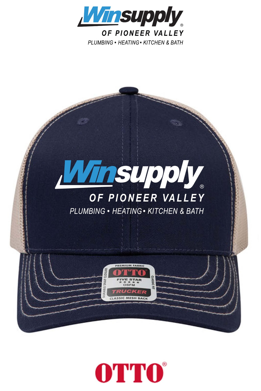 **BULK BUY SPECIAL** OTTO CAP® 6 Panel Mid Profile Mesh Back Trucker Hat - Winsupply of Pioneer Valley