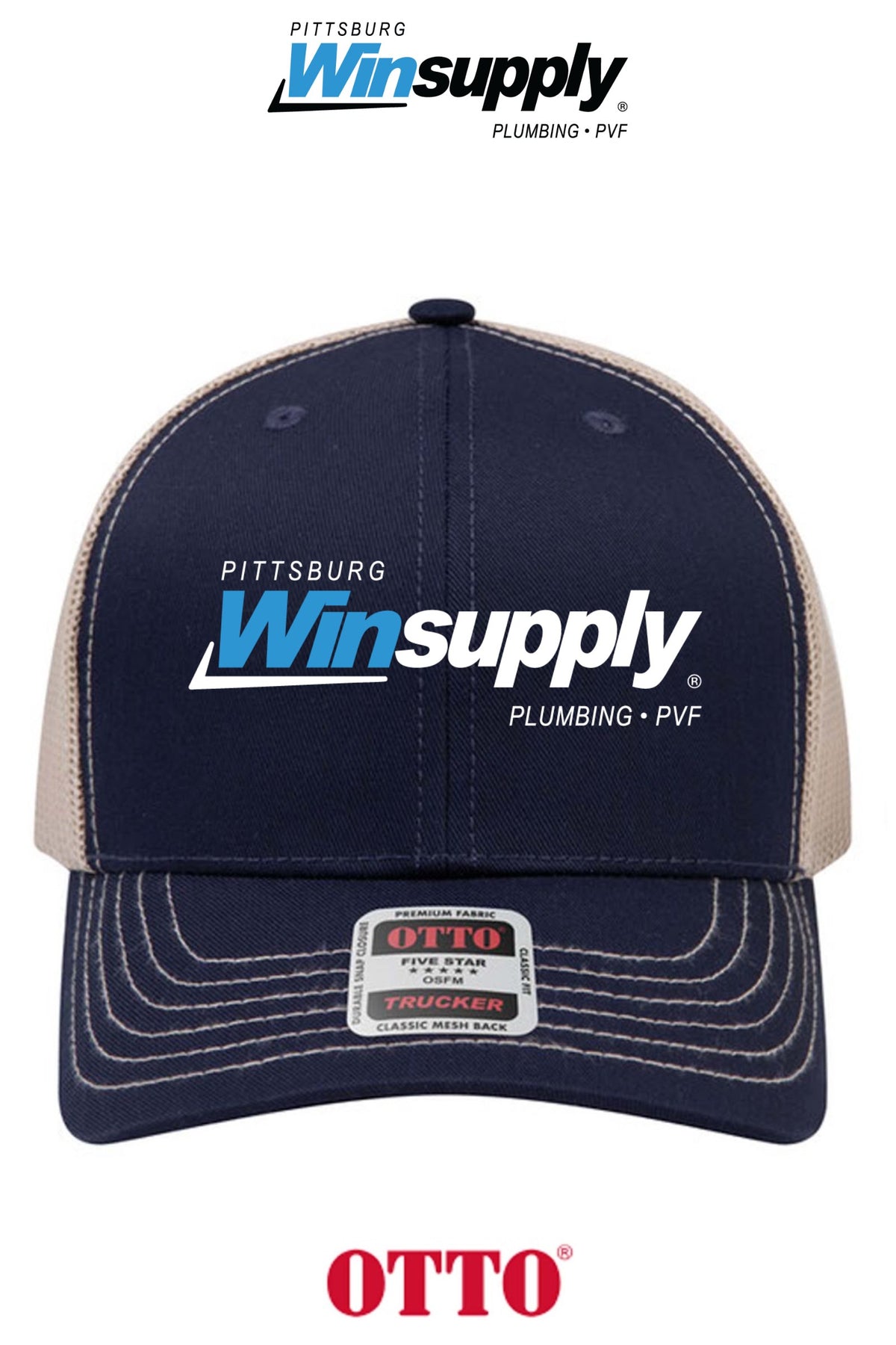 **BULK BUY SPECIAL** OTTO CAP® 6 Panel Mid Profile Mesh Back Trucker Hat - Pittsburg Winsupply