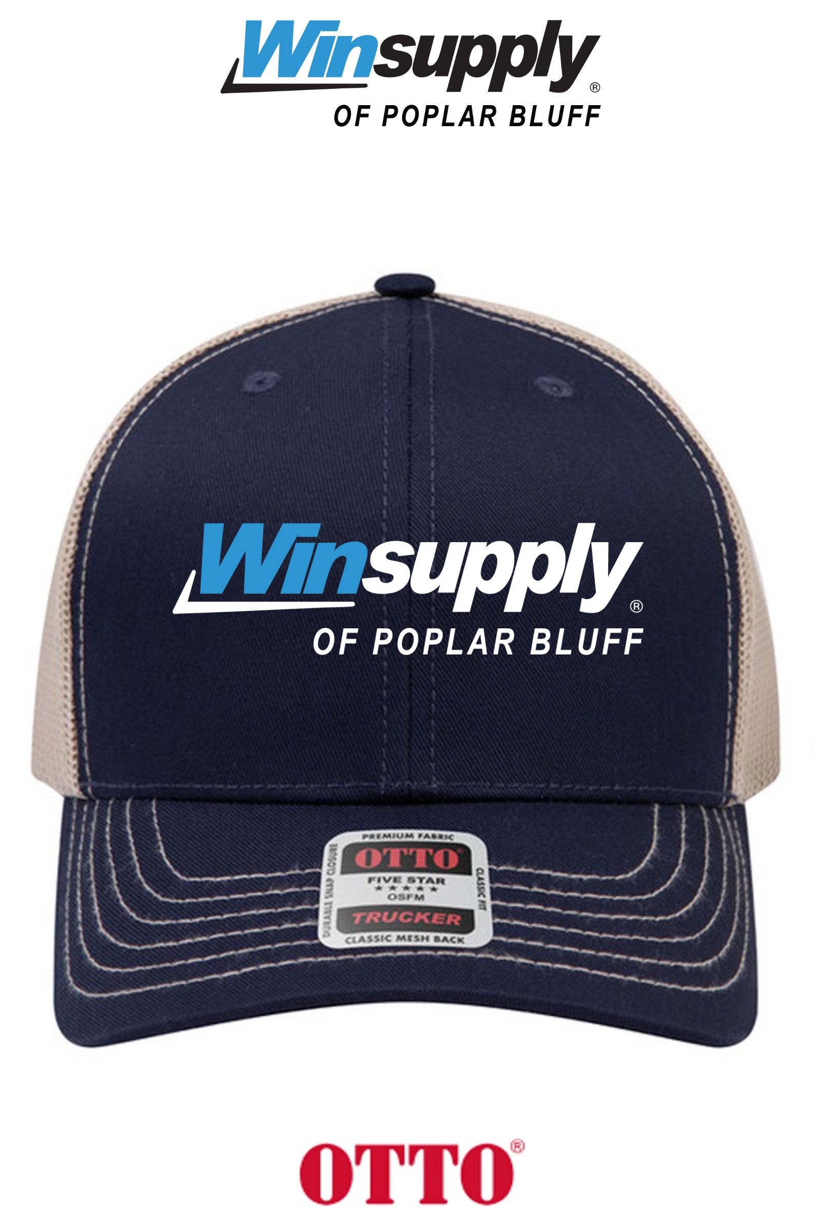 **BULK BUY SPECIAL** OTTO CAP® 6 Panel Mid Profile Mesh Back Trucker Hat - Winsupply of Poplar Bluff