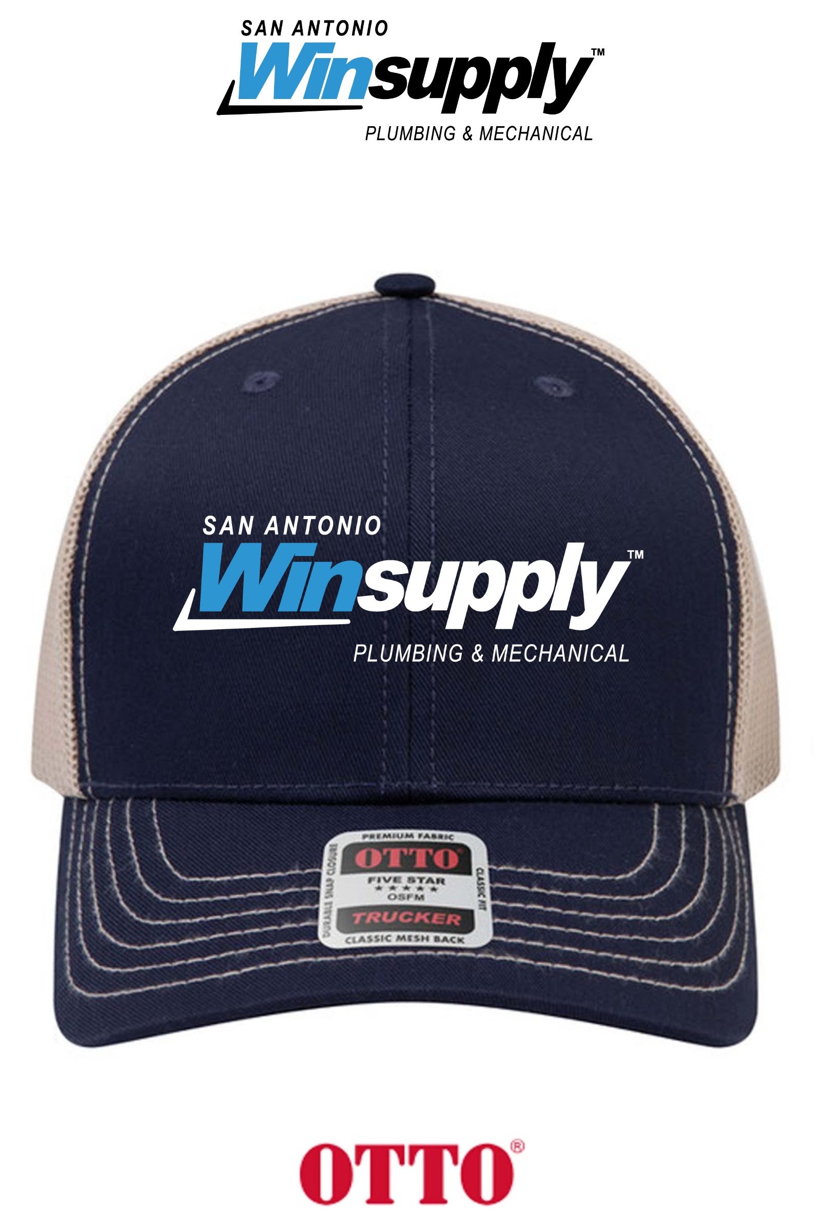 **BULK BUY SPECIAL** OTTO CAP® 6 Panel Mid Profile Mesh Back Trucker Hat - San Antonio Winsupply