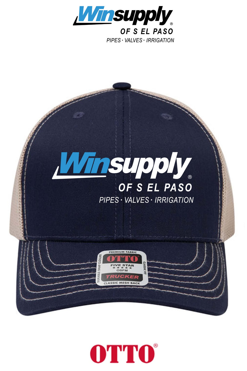 **BULK BUY SPECIAL** OTTO CAP® 6 Panel Mid Profile Mesh Back Trucker Hat - Winsupply of S El Paso
