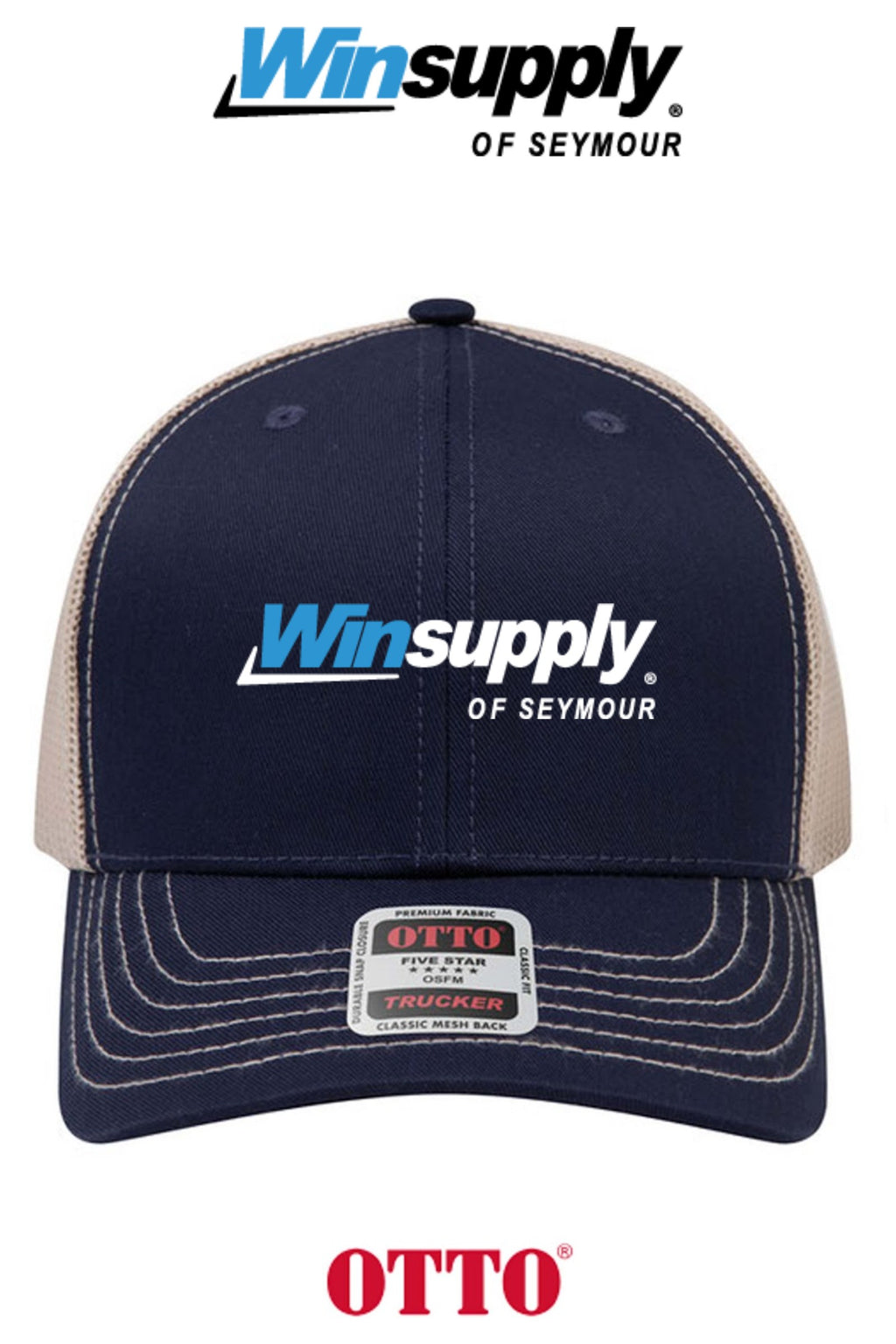 **BULK BUY SPECIAL** OTTO CAP® 6 Panel Mid Profile Mesh Back Trucker Hat - Winsupply of Seymour IN