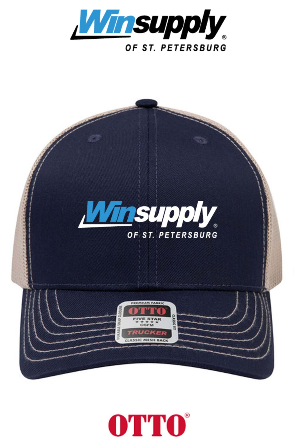 **BULK BUY SPECIAL** OTTO CAP® 6 Panel Mid Profile Mesh Back Trucker Hat - Winsupply of St. Petersburg