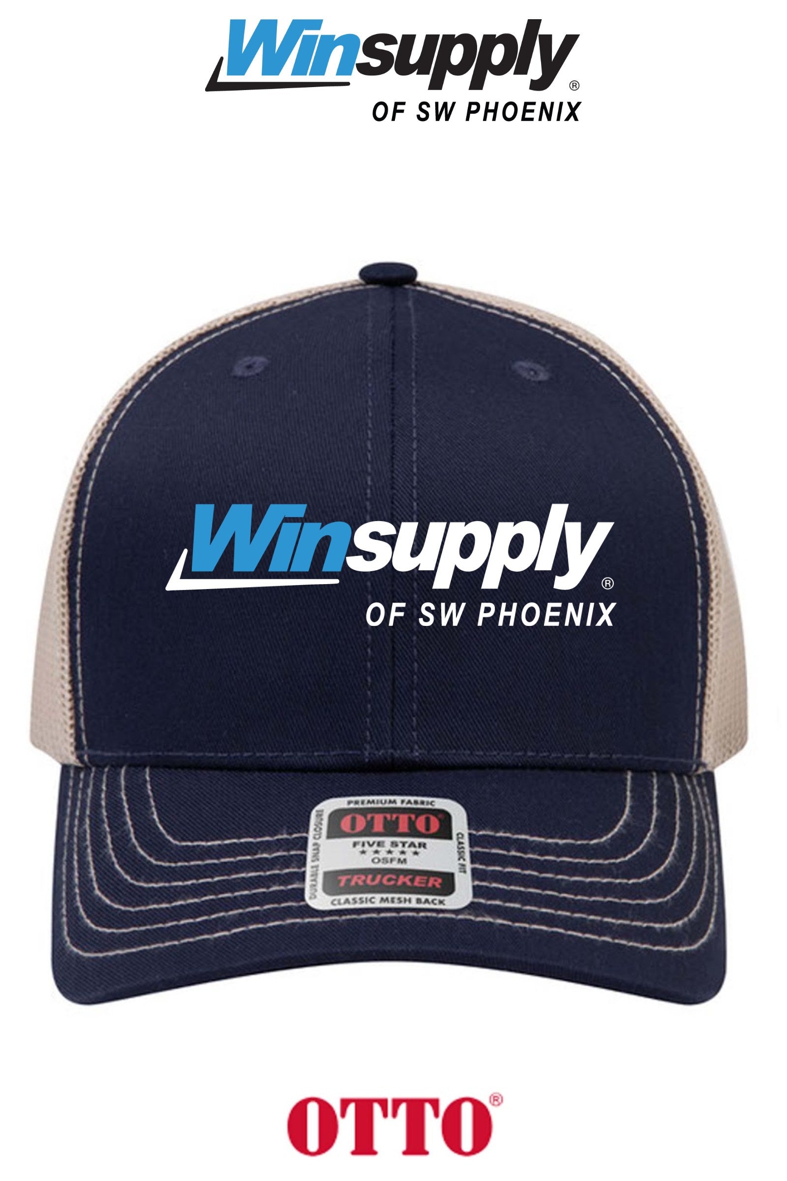 **BULK BUY SPECIAL** OTTO CAP® 6 Panel Mid Profile Mesh Back Trucker Hat - Winsupply of SW Phoenix