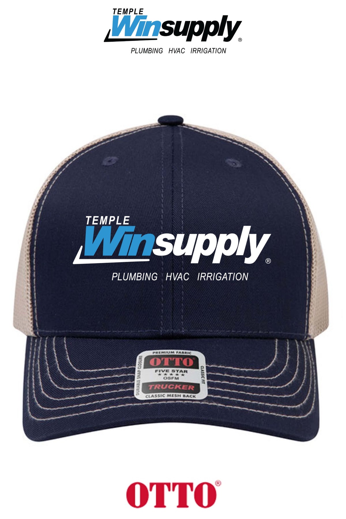 **BULK BUY SPECIAL** OTTO CAP® 6 Panel Mid Profile Mesh Back Trucker Hat - Temple Winsupply