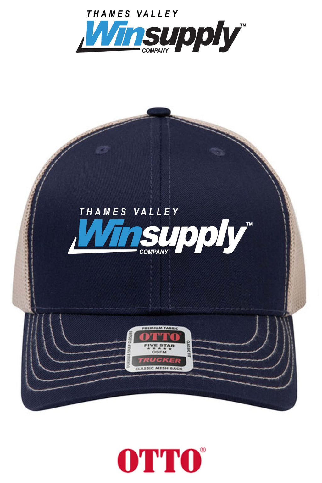 **BULK BUY SPECIAL** OTTO CAP® 6 Panel Mid Profile Mesh Back Trucker Hat - Thames Valley Winsupply