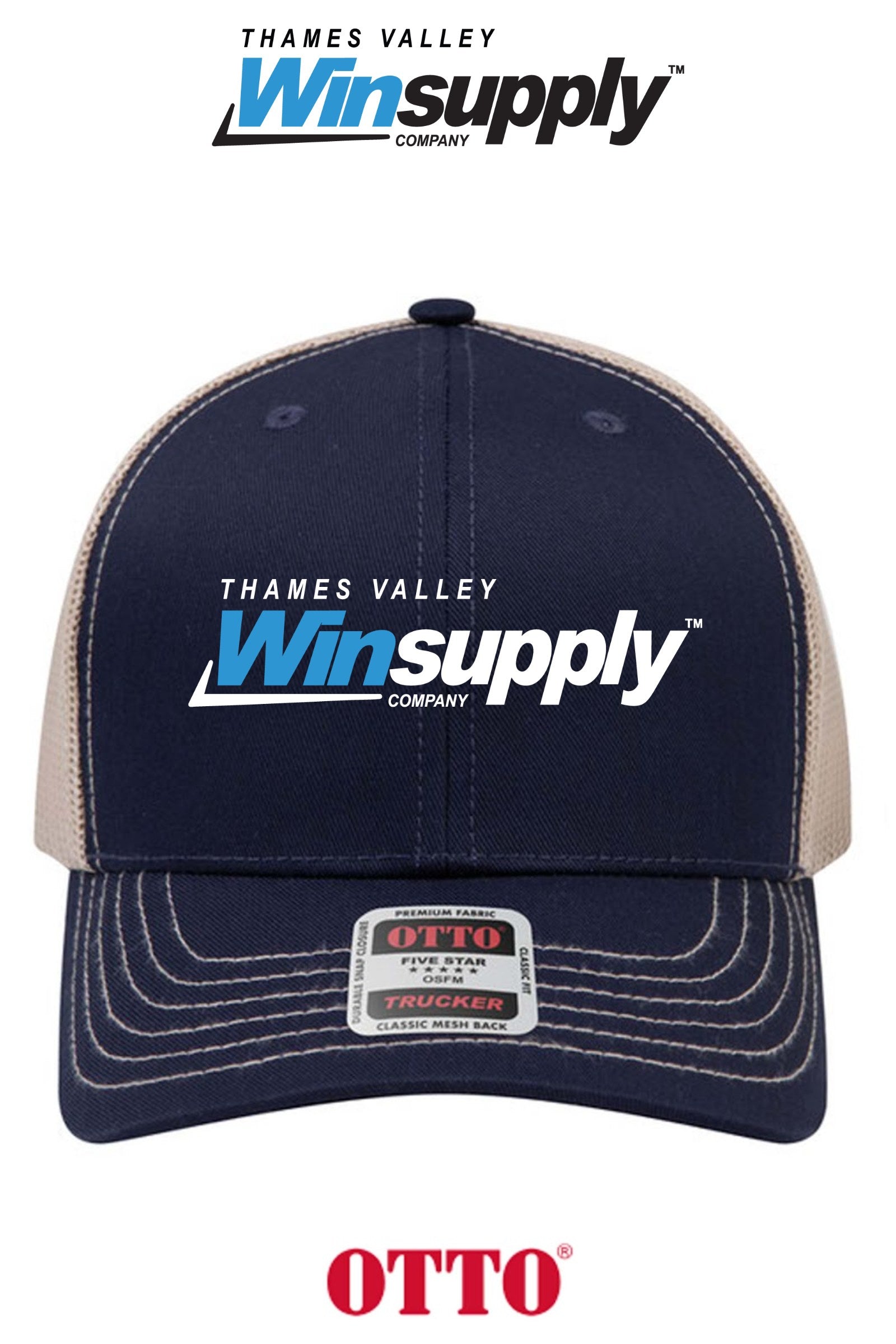 **BULK BUY SPECIAL** OTTO CAP® 6 Panel Mid Profile Mesh Back Trucker Hat - Thames Valley Winsupply