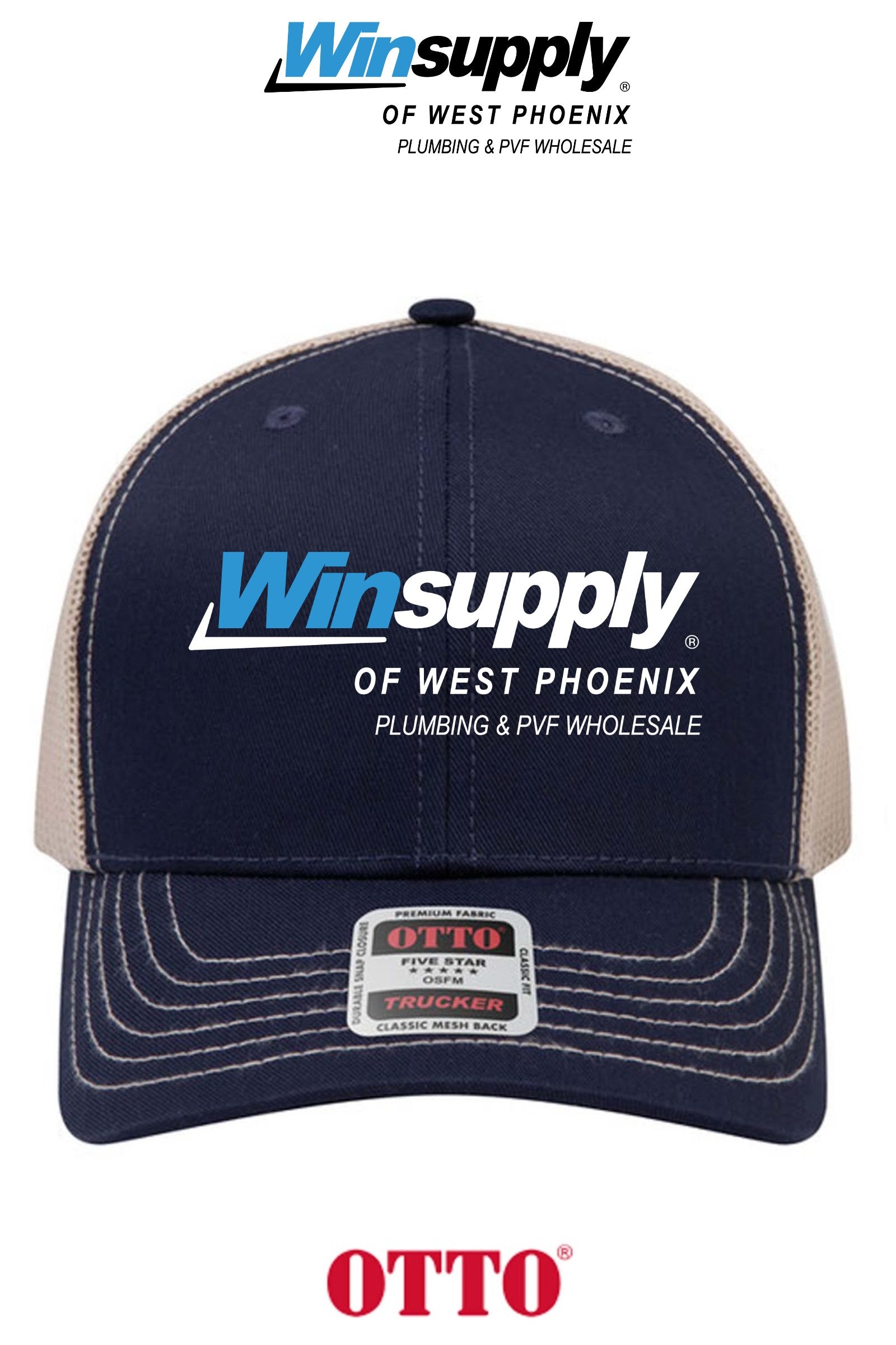 **BULK BUY SPECIAL** OTTO CAP® 6 Panel Mid Profile Mesh Back Trucker Hat - Winsupply of West Phoenix