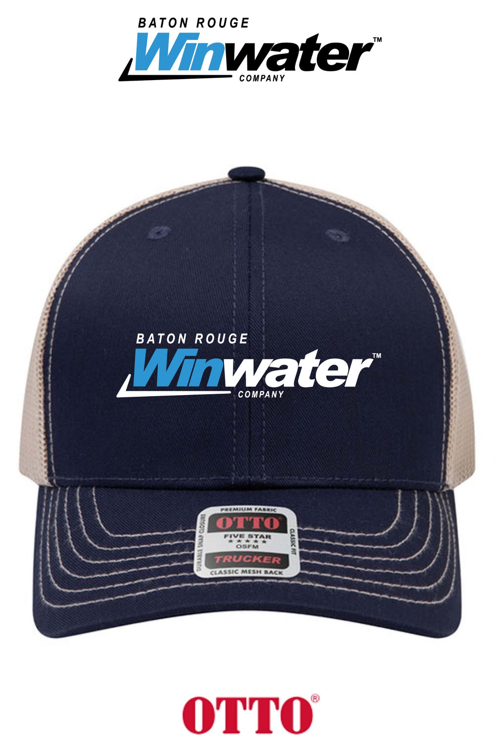 **BULK BUY SPECIAL** OTTO CAP® 6 Panel Mid Profile Mesh Back Trucker Hat - Baton Rouge Winwater