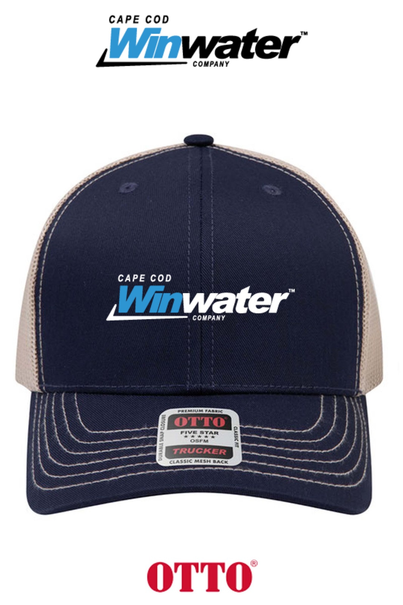 **BULK BUY SPECIAL** OTTO CAP® 6 Panel Mid Profile Mesh Back Trucker Hat - Winwater Cape Cod