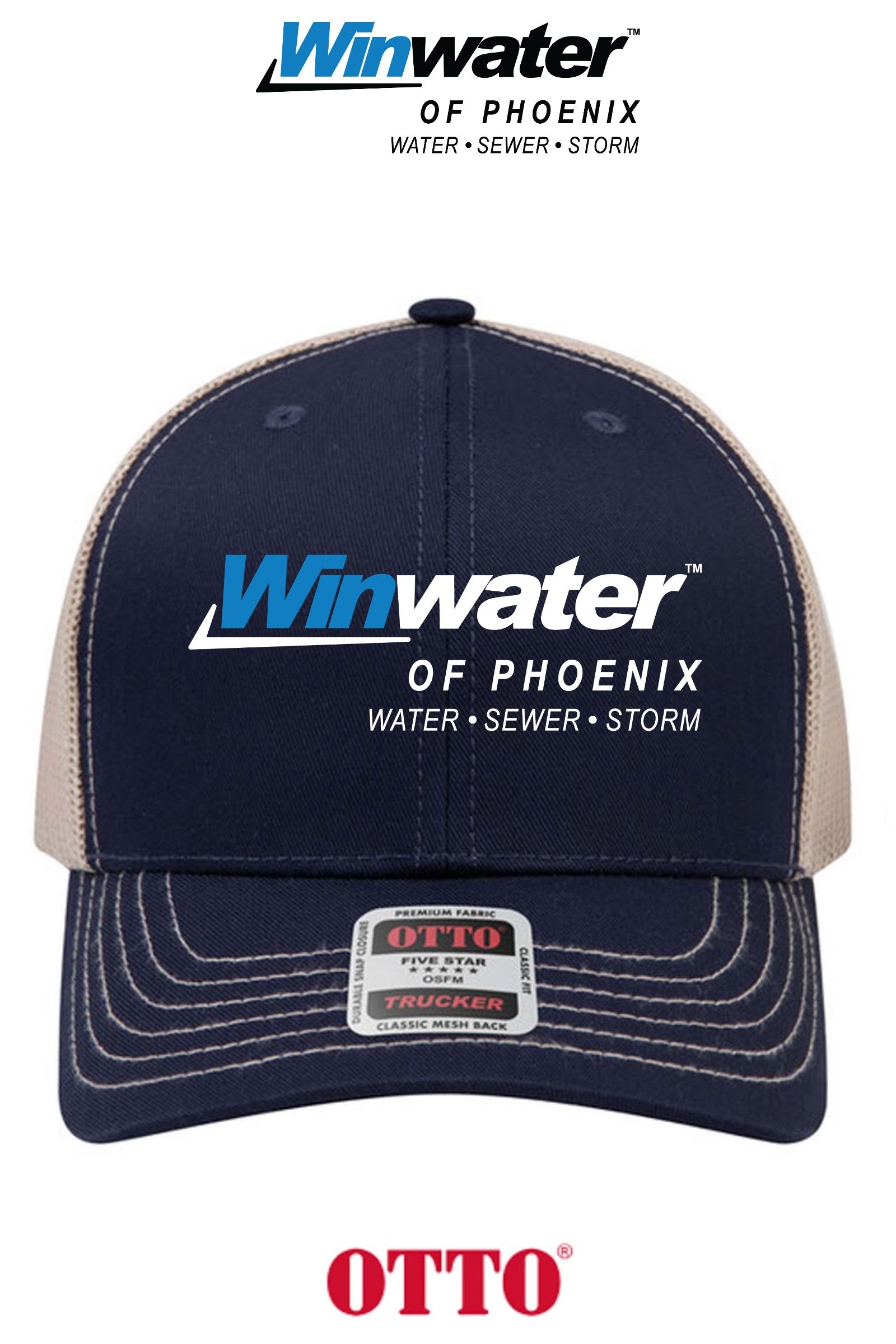 **BULK BUY SPECIAL** OTTO CAP® 6 Panel Mid Profile Mesh Back Trucker Hat - Winwater of Phoenix