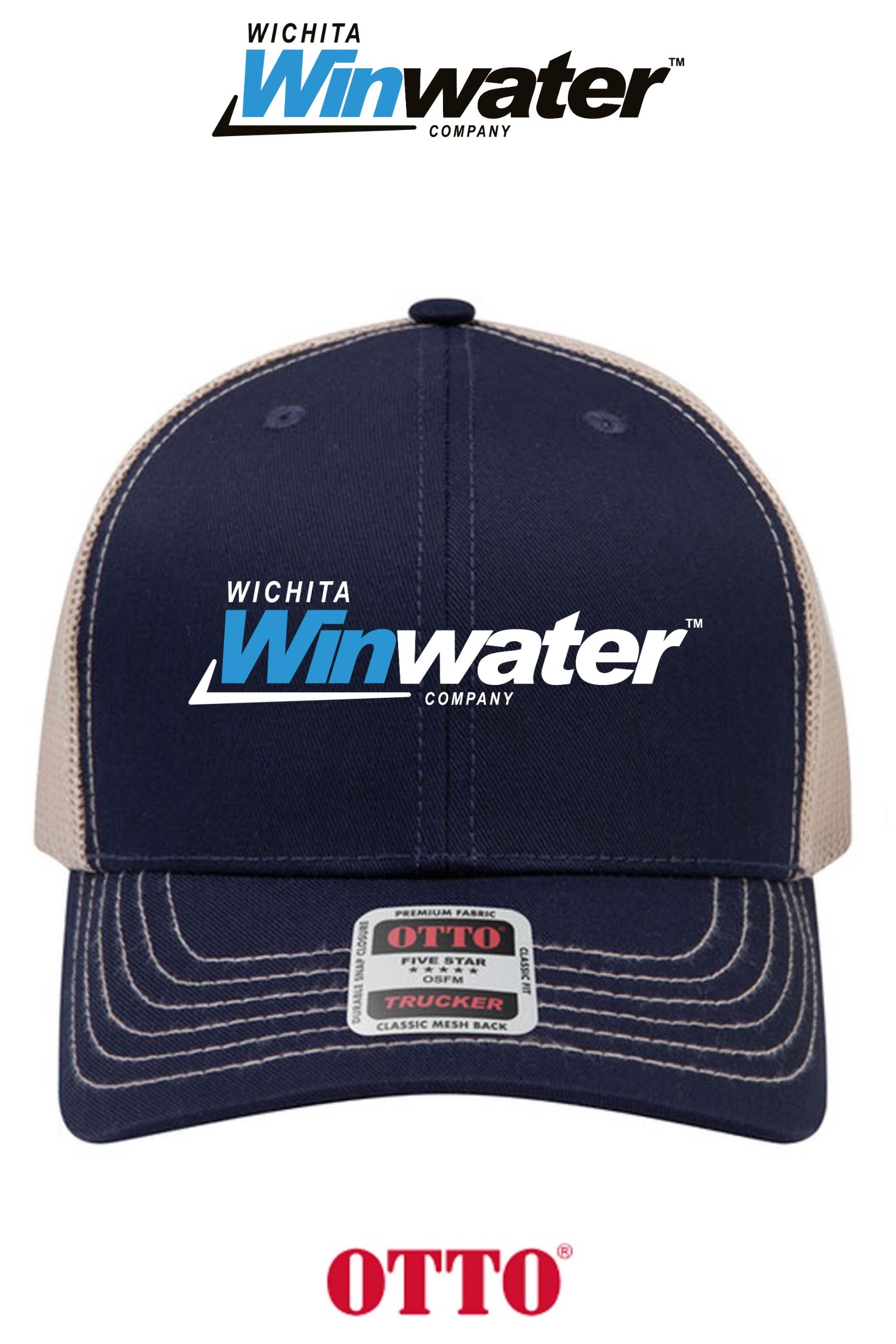 **BULK BUY SPECIAL** OTTO CAP® 6 Panel Mid Profile Mesh Back Trucker Hat - Wichita Winwater