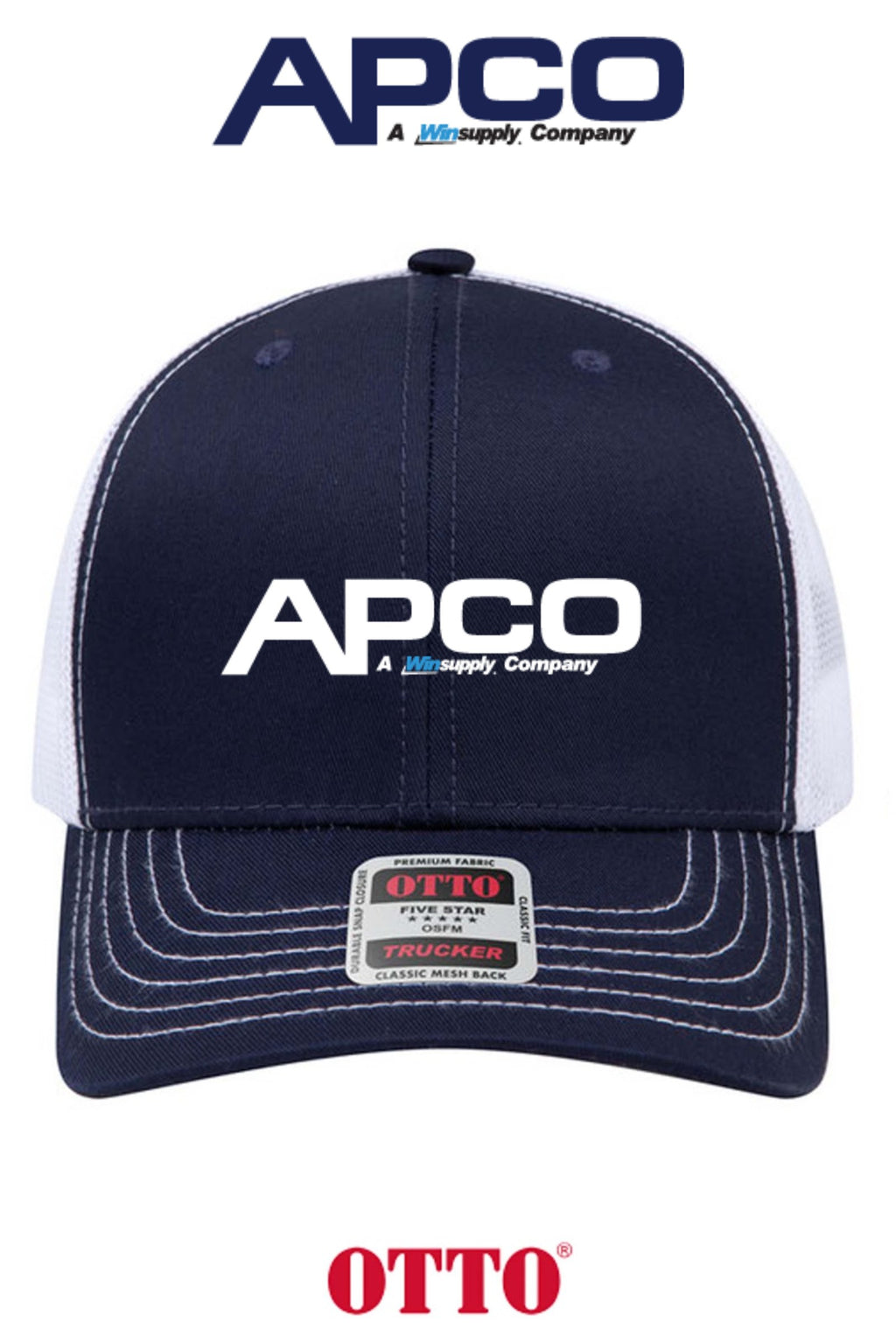 **BULK BUY SPECIAL** OTTO CAP® 6 Panel Mid Profile Mesh Back Trucker Hat - APCO Supply - Indianapolis